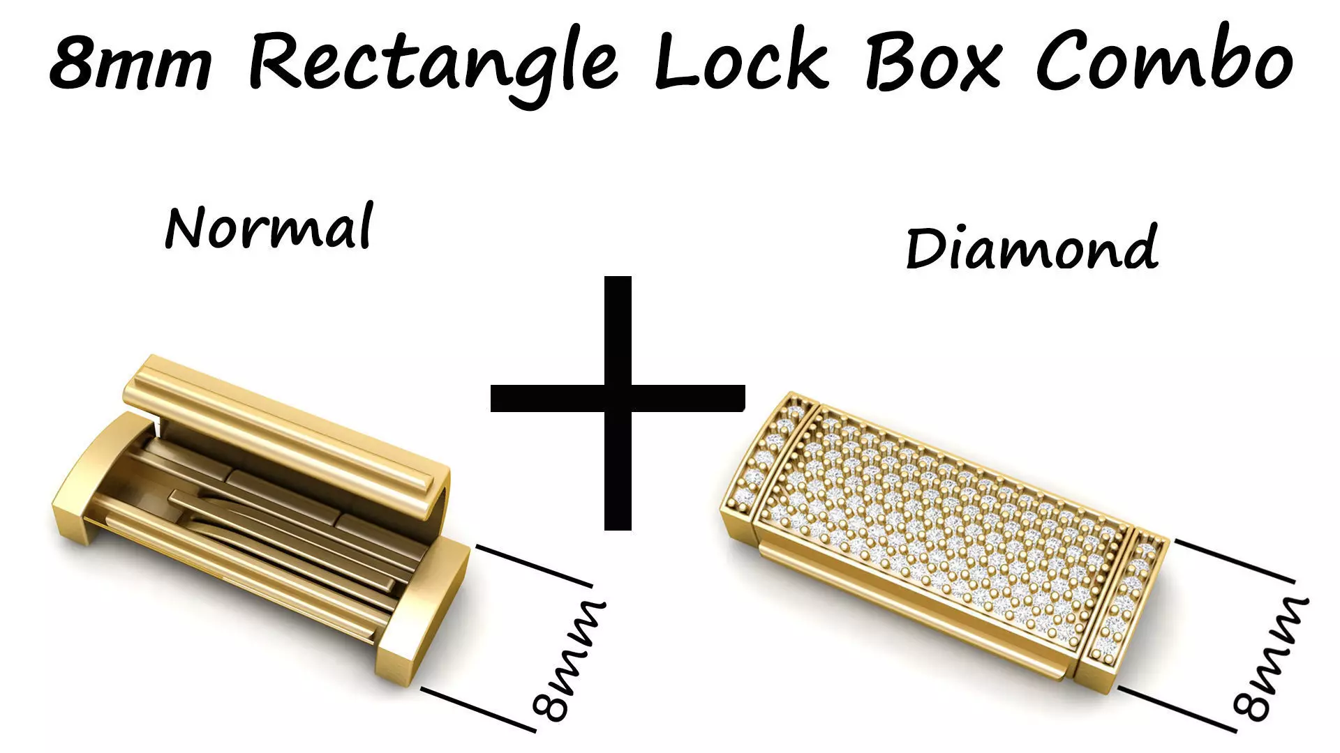 8 mm Rectangular Flip Lock Box Combination  3D Model Collection_0