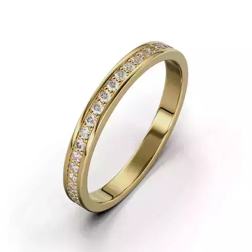 Band Rings Woman Gem Round 1 2 mm 3D print model