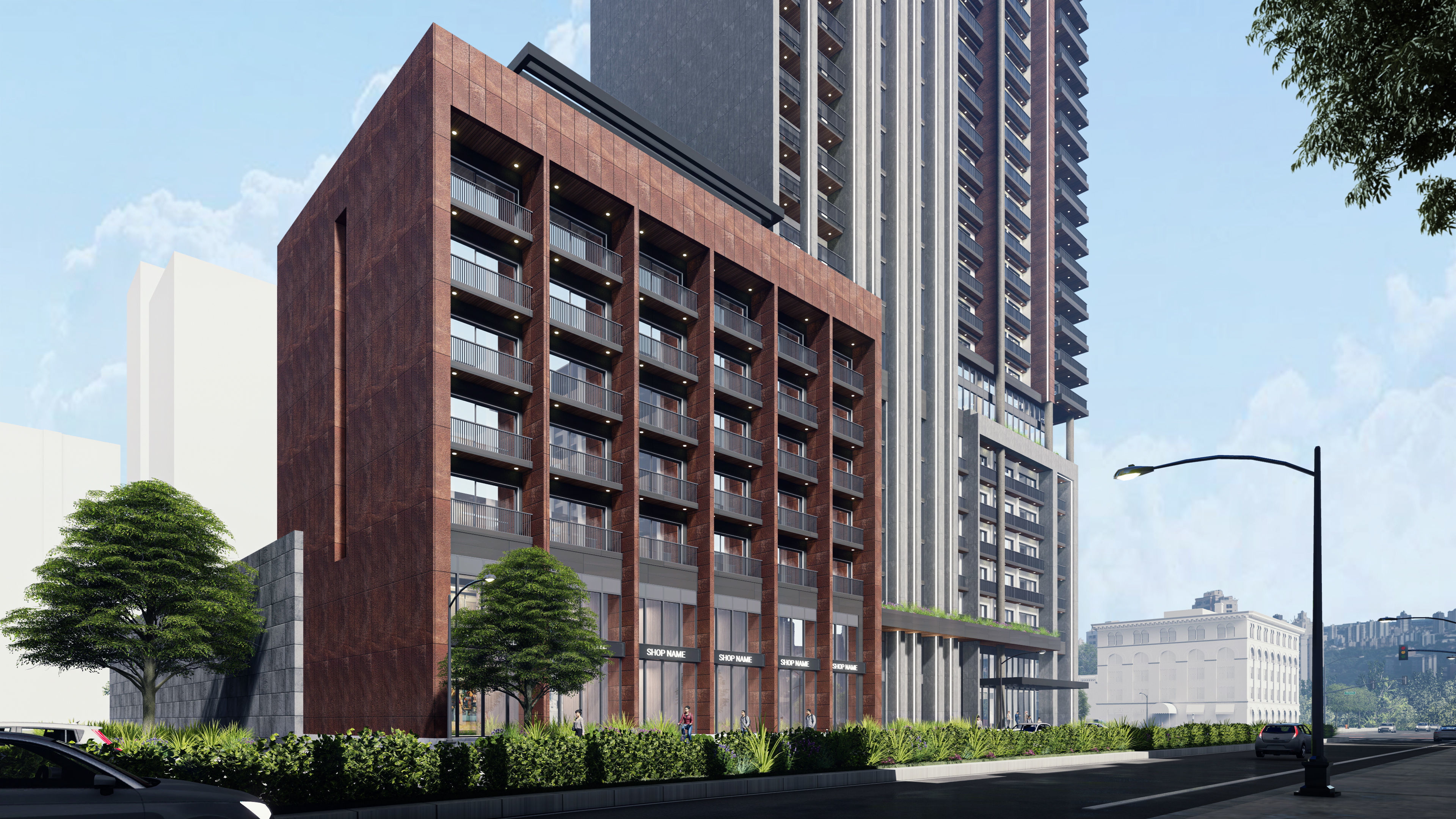 Residential high rise building 3D model 3D model_3