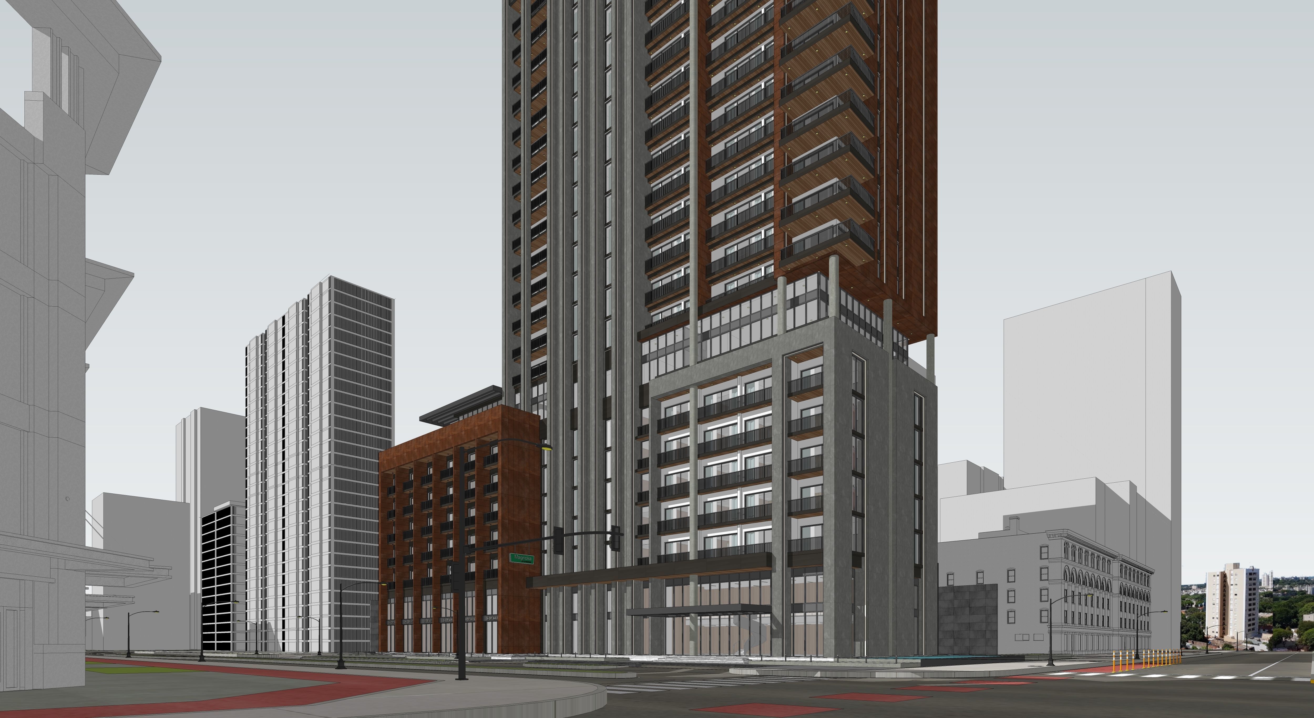 Residential high rise building 3D model 3D model_19