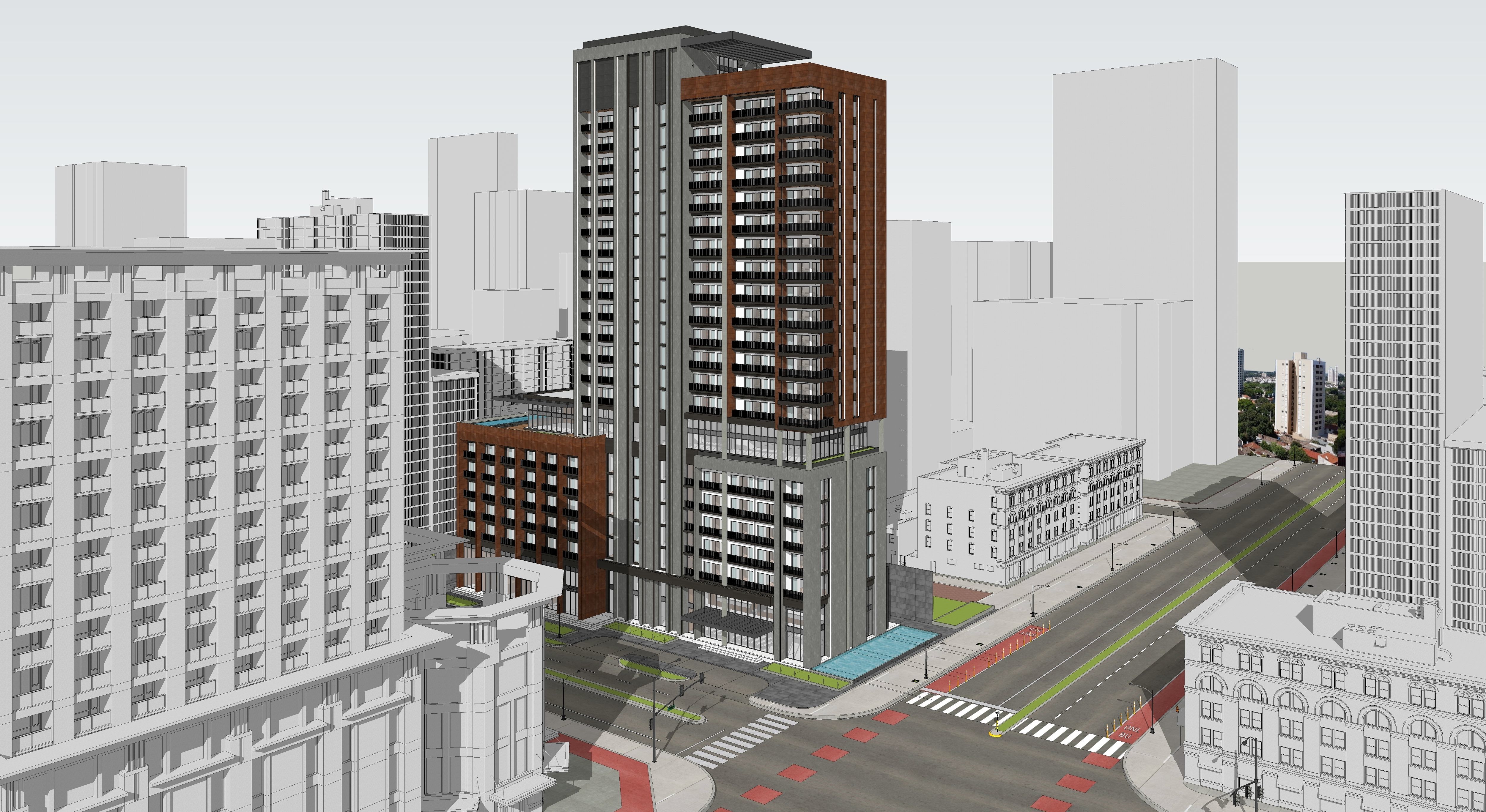 Residential high rise building 3D model 3D model_17