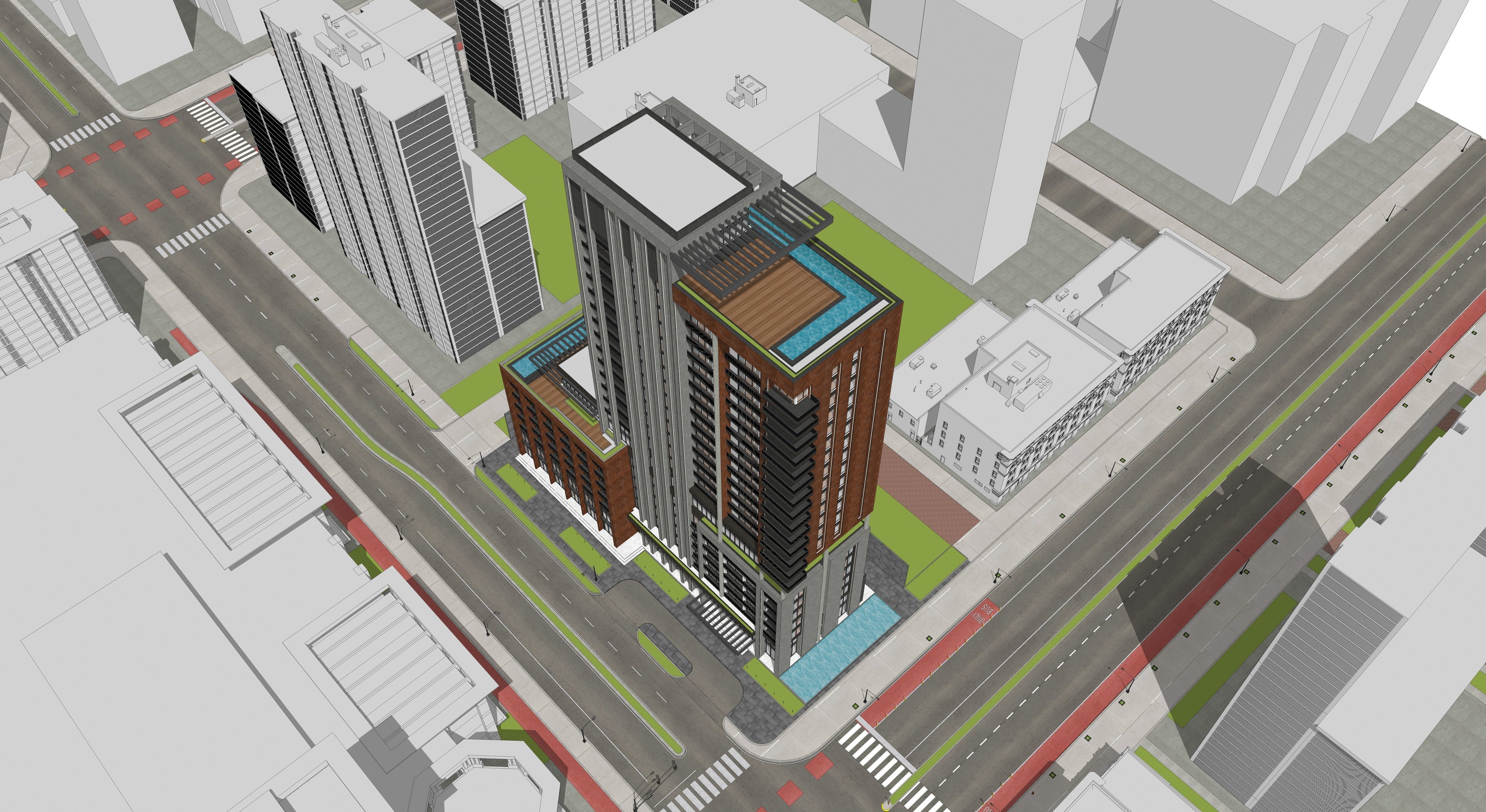 Residential high rise building 3D model 3D model_12