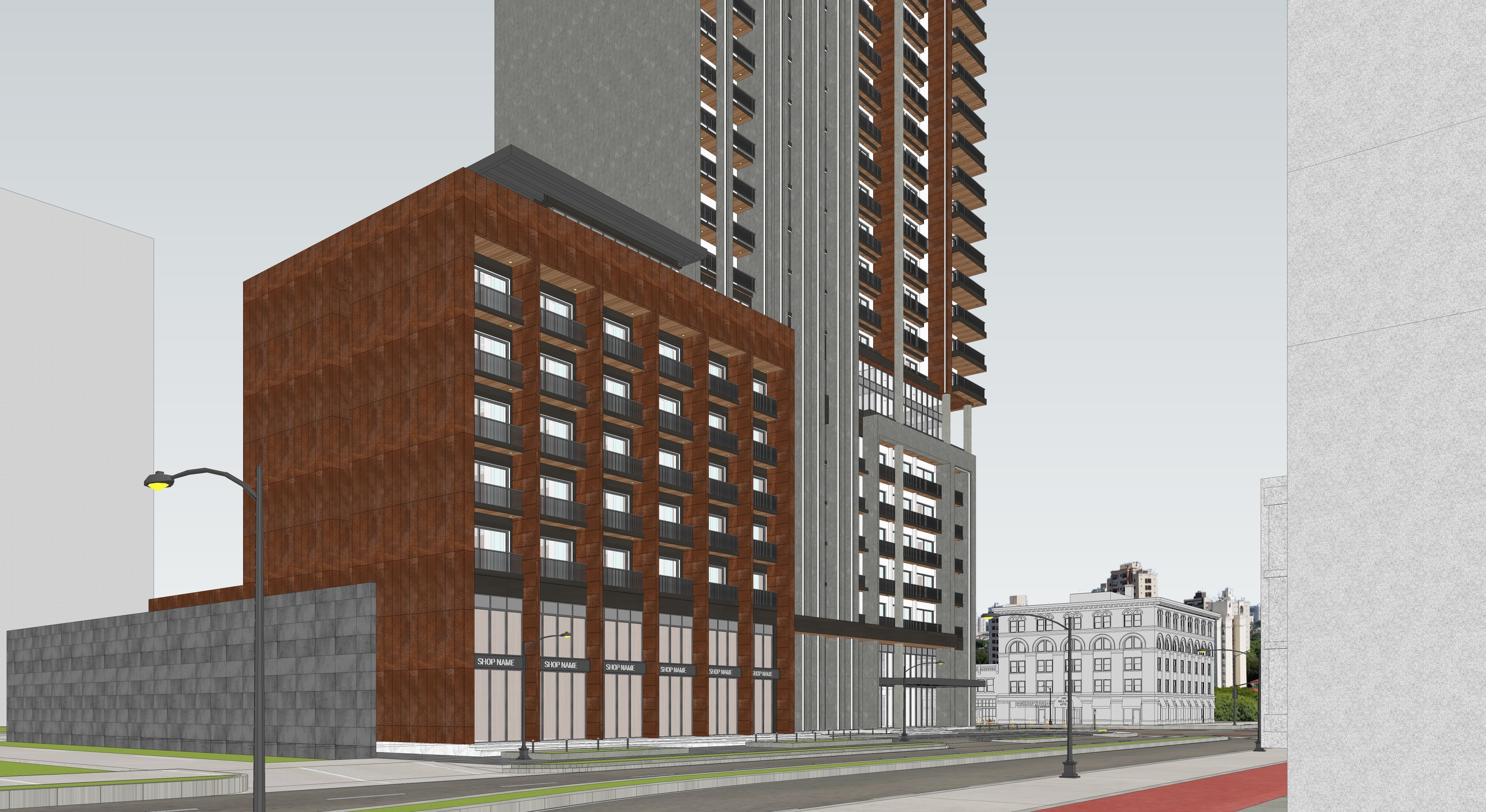 Residential high rise building 3D model 3D model_18