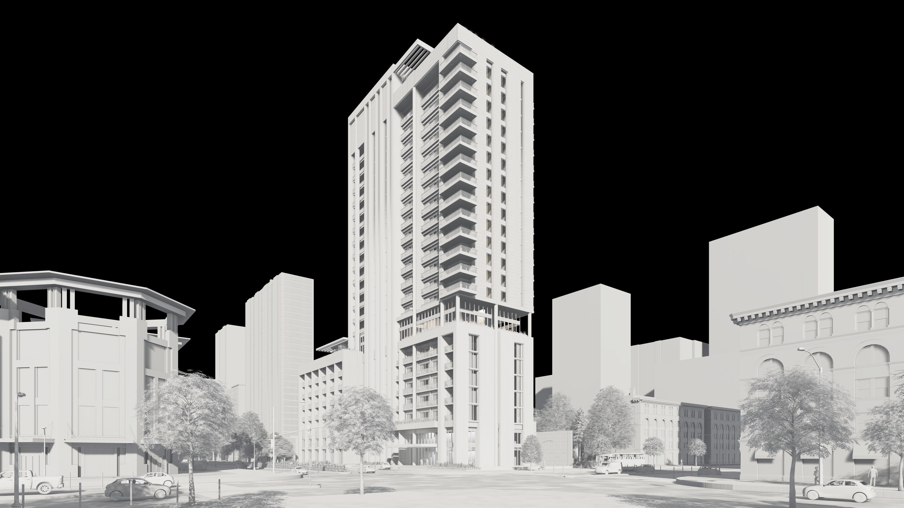 Residential high rise building 3D model 3D model_20