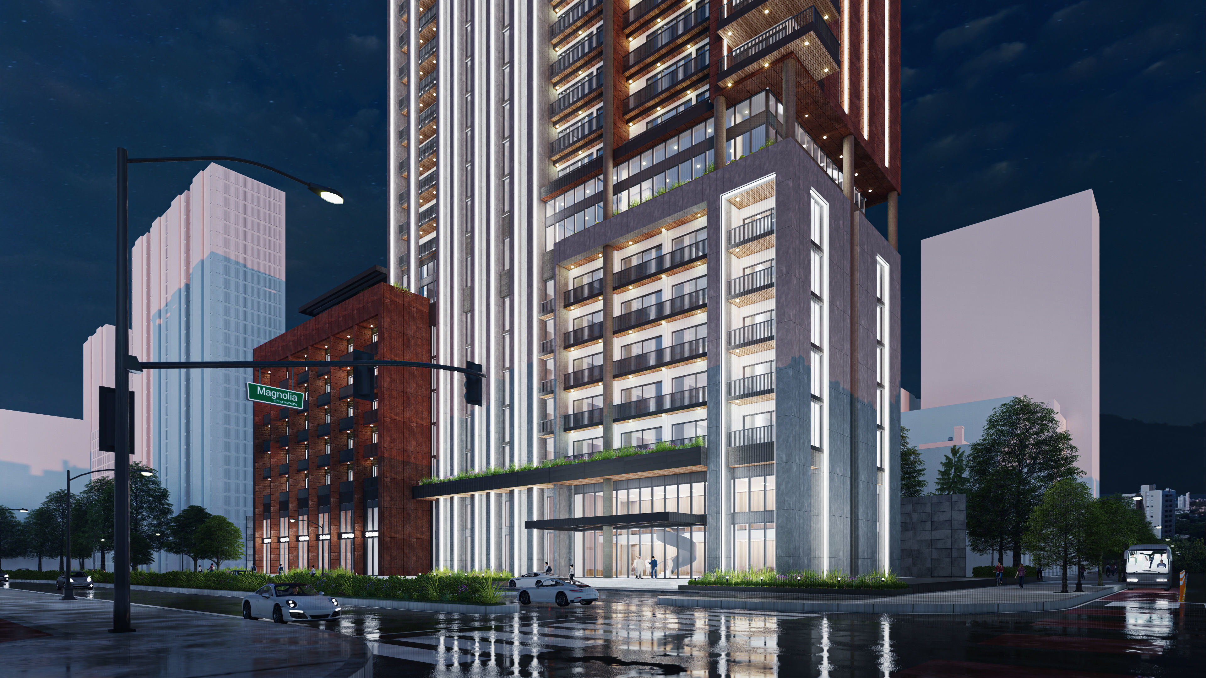 Residential high rise building 3D model 3D model_7