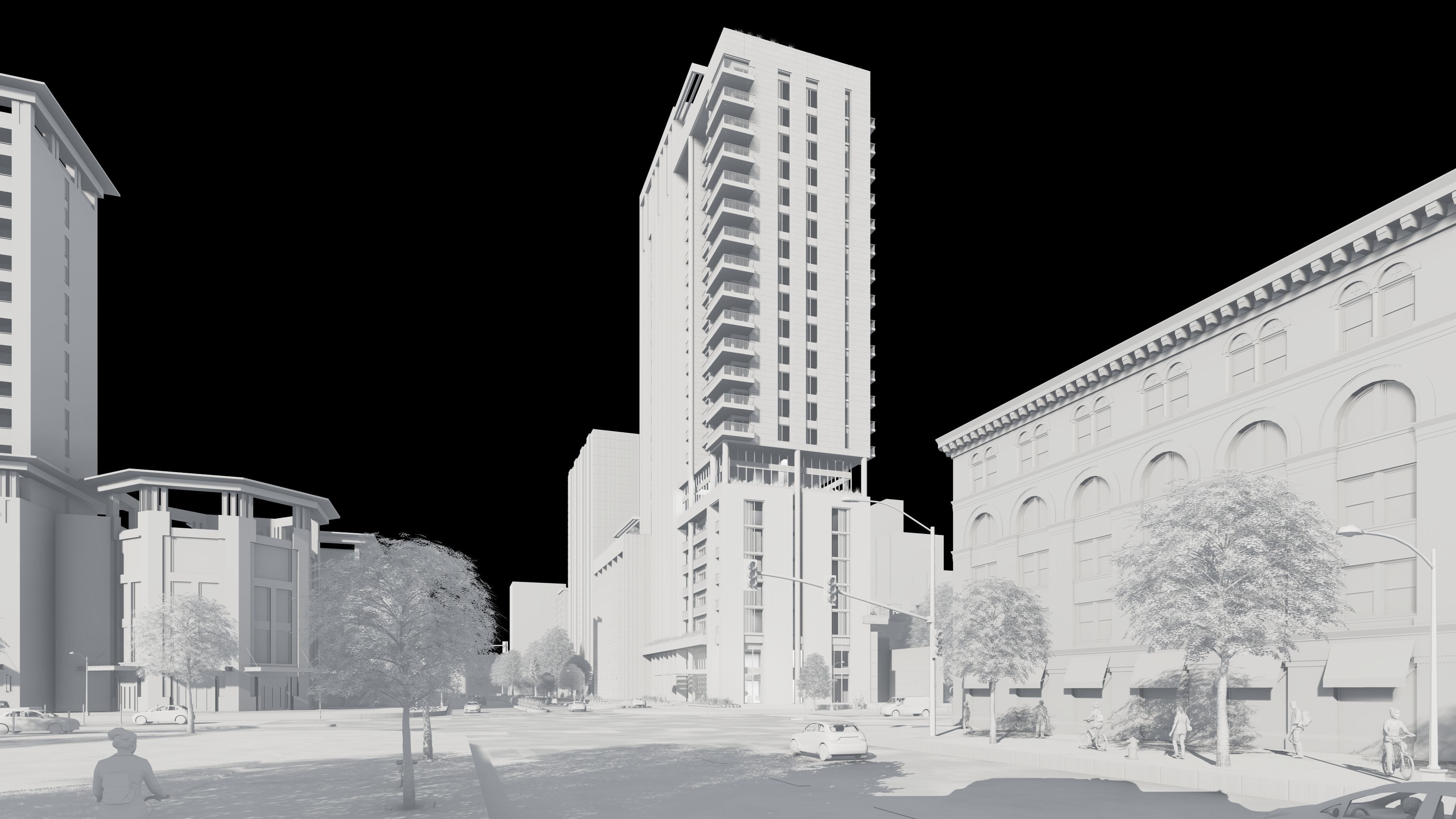 Residential high rise building 3D model 3D model_22