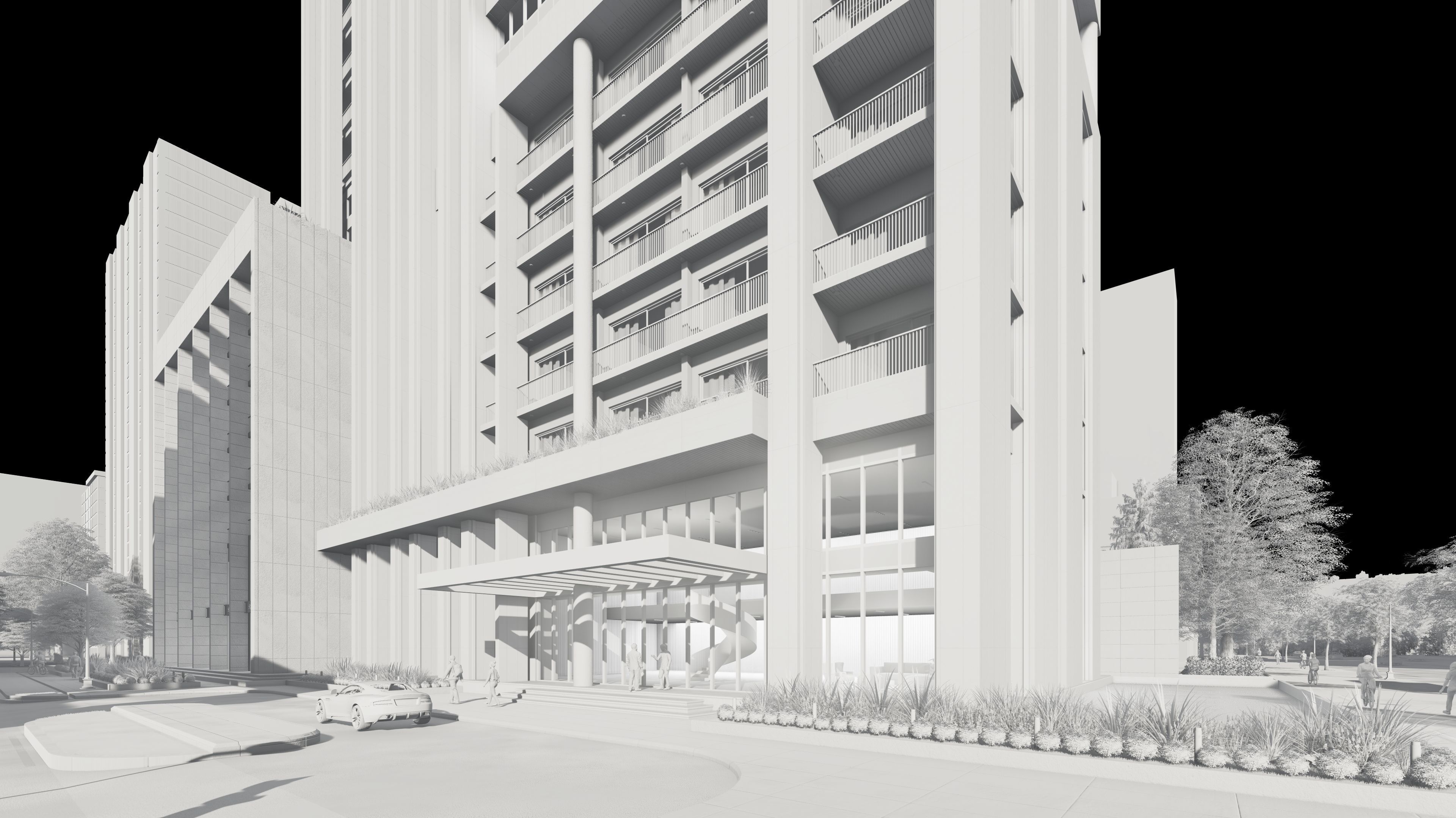 Residential high rise building 3D model 3D model_27