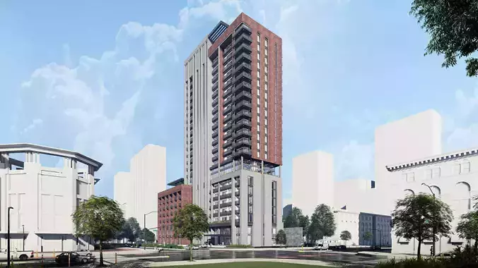 Residential high rise building 3D model 3D model