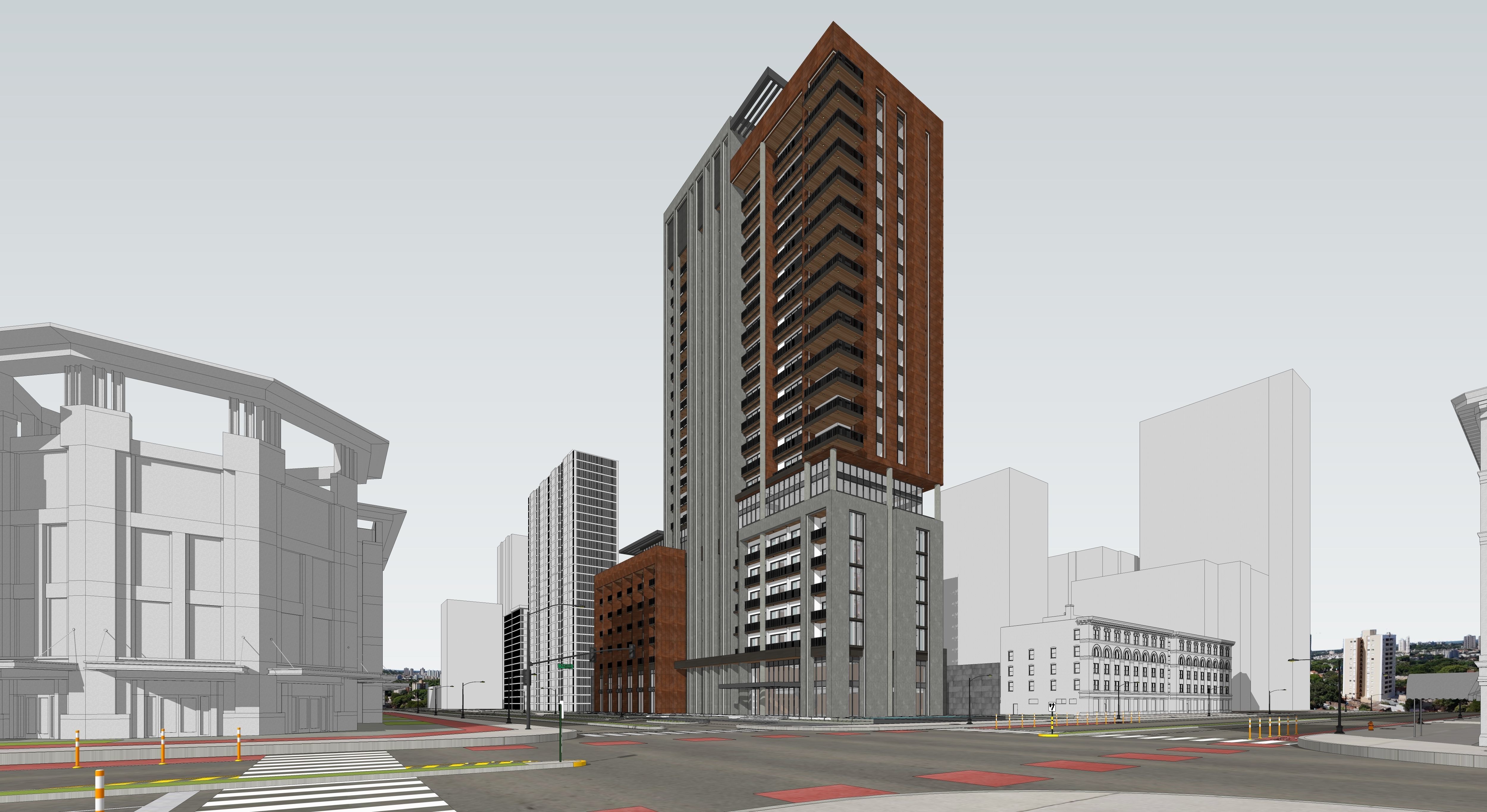 Residential high rise building 3D model 3D model_15