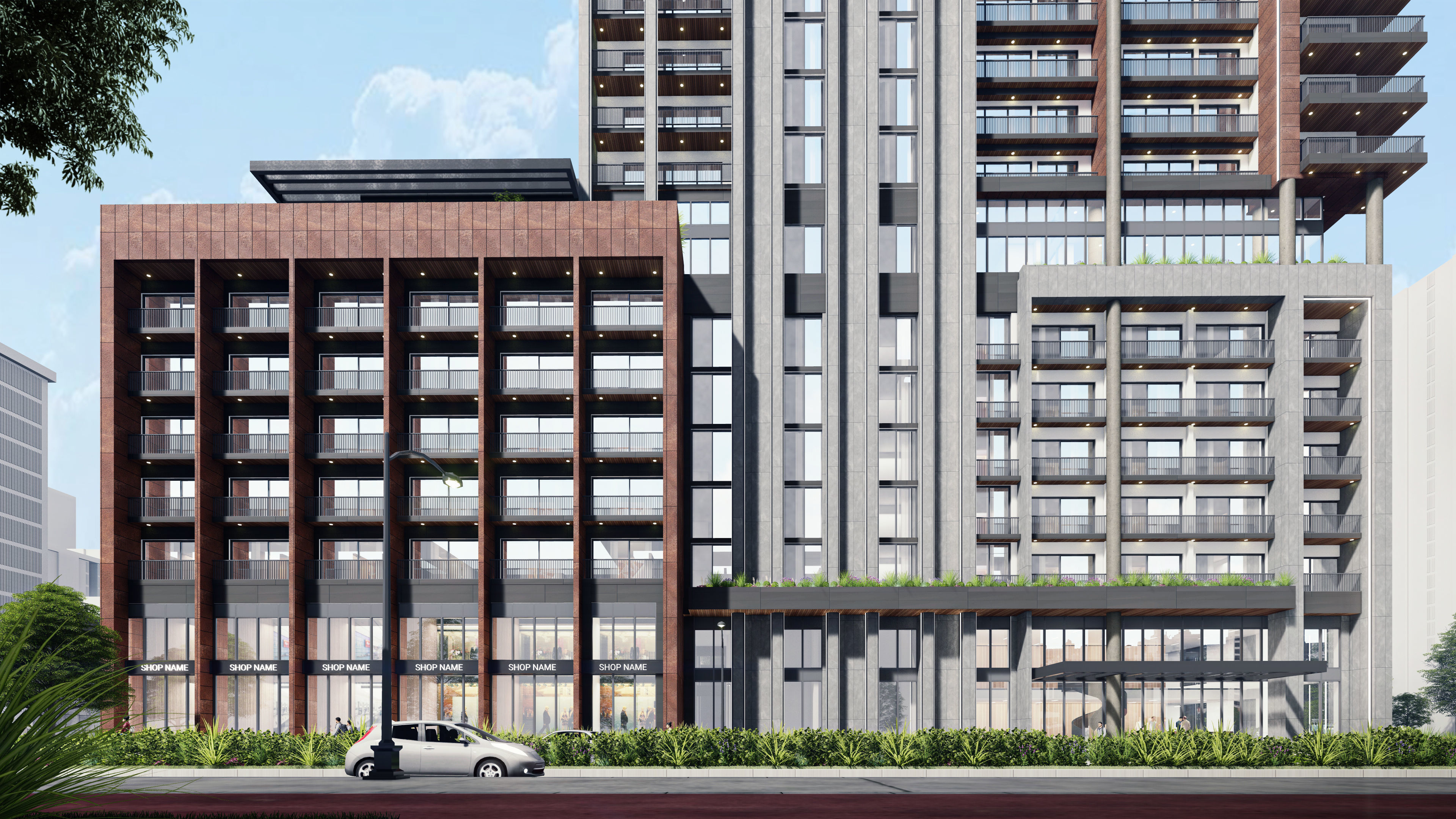 Residential high rise building 3D model 3D model_1