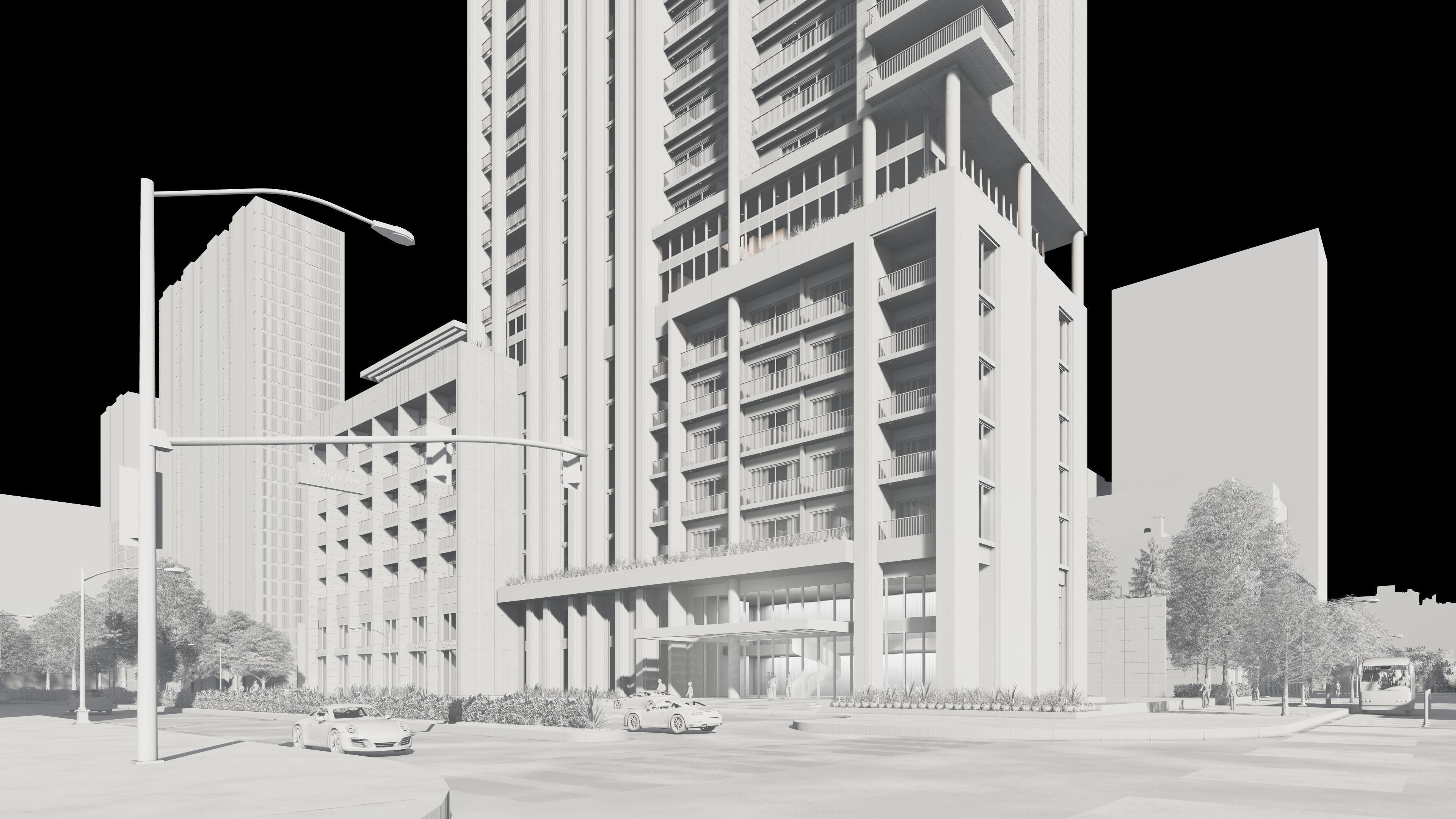 Residential high rise building 3D model 3D model_21