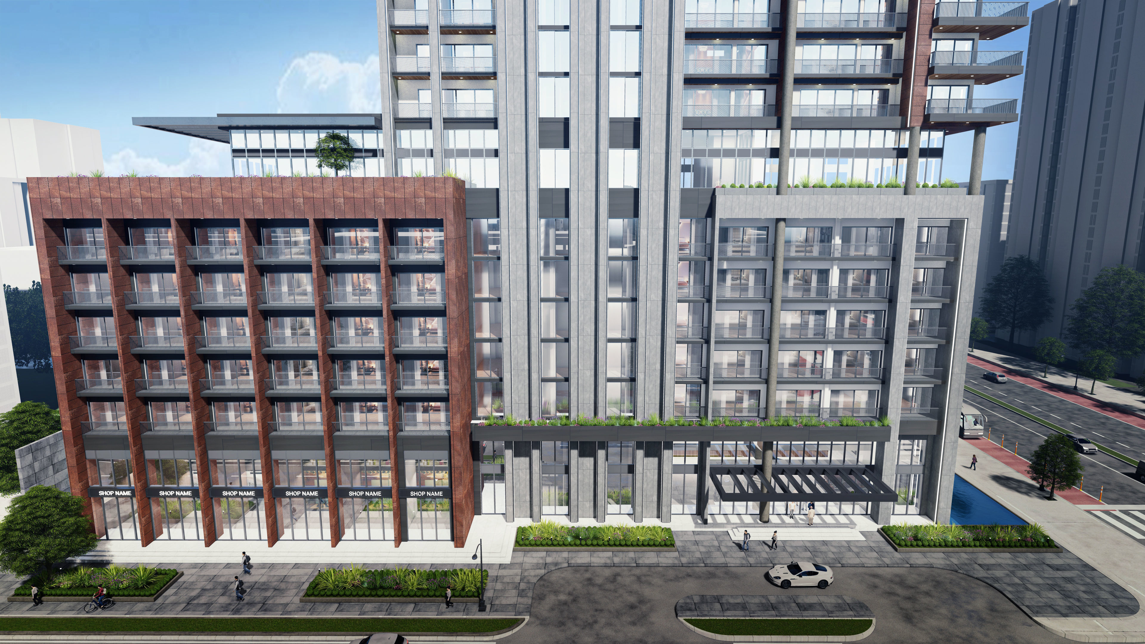 Residential high rise building 3D model 3D model_5