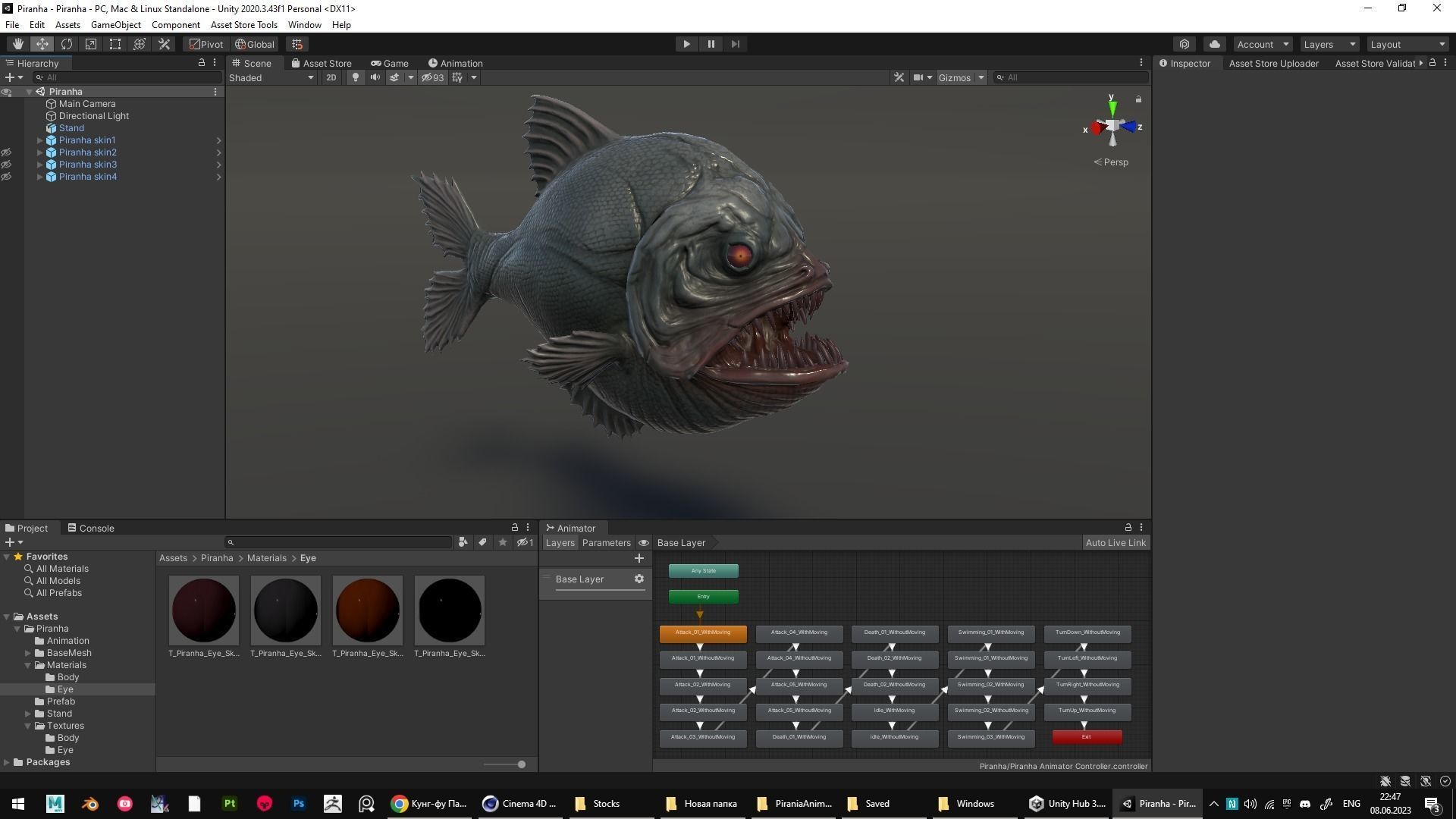 The Piranha Fish - Ocean predator - Pirana 3d model - 10 Low-poly 3D model_16