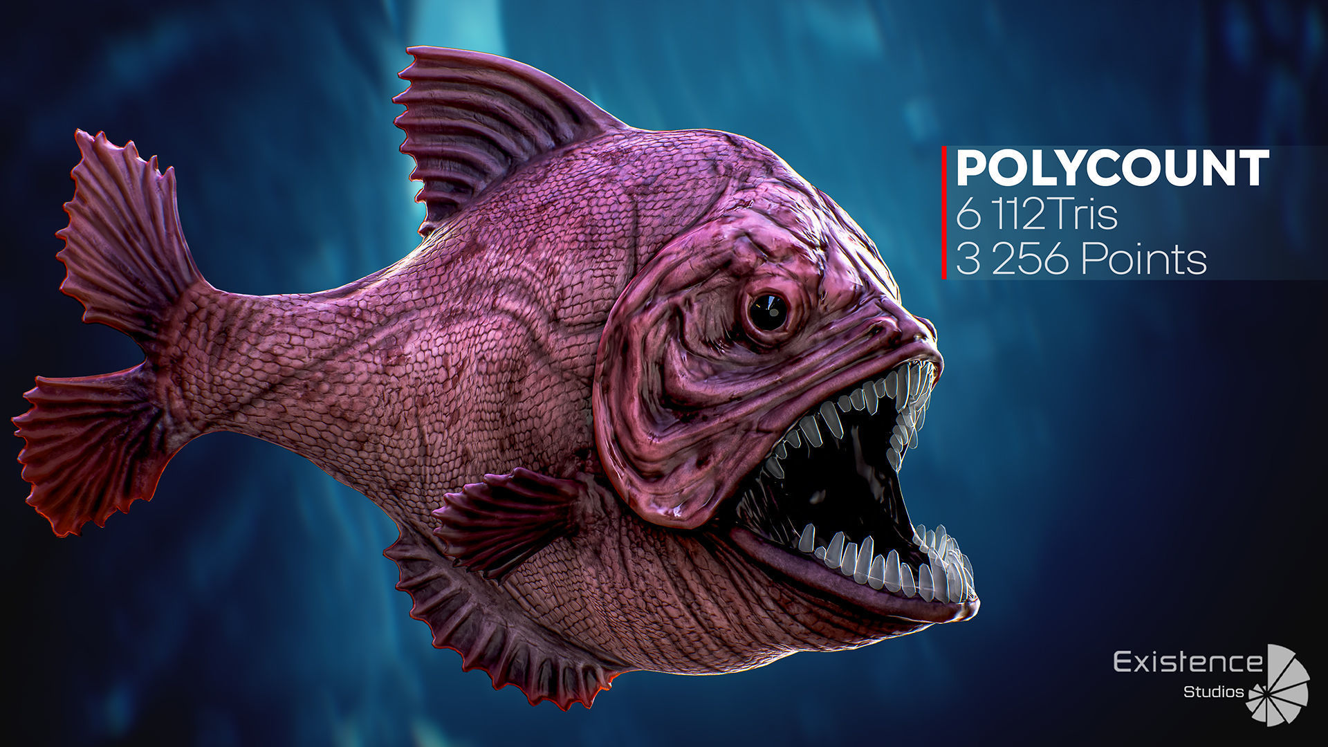 The Piranha Fish - Ocean predator - Pirana 3d model - 10 Low-poly 3D model_6
