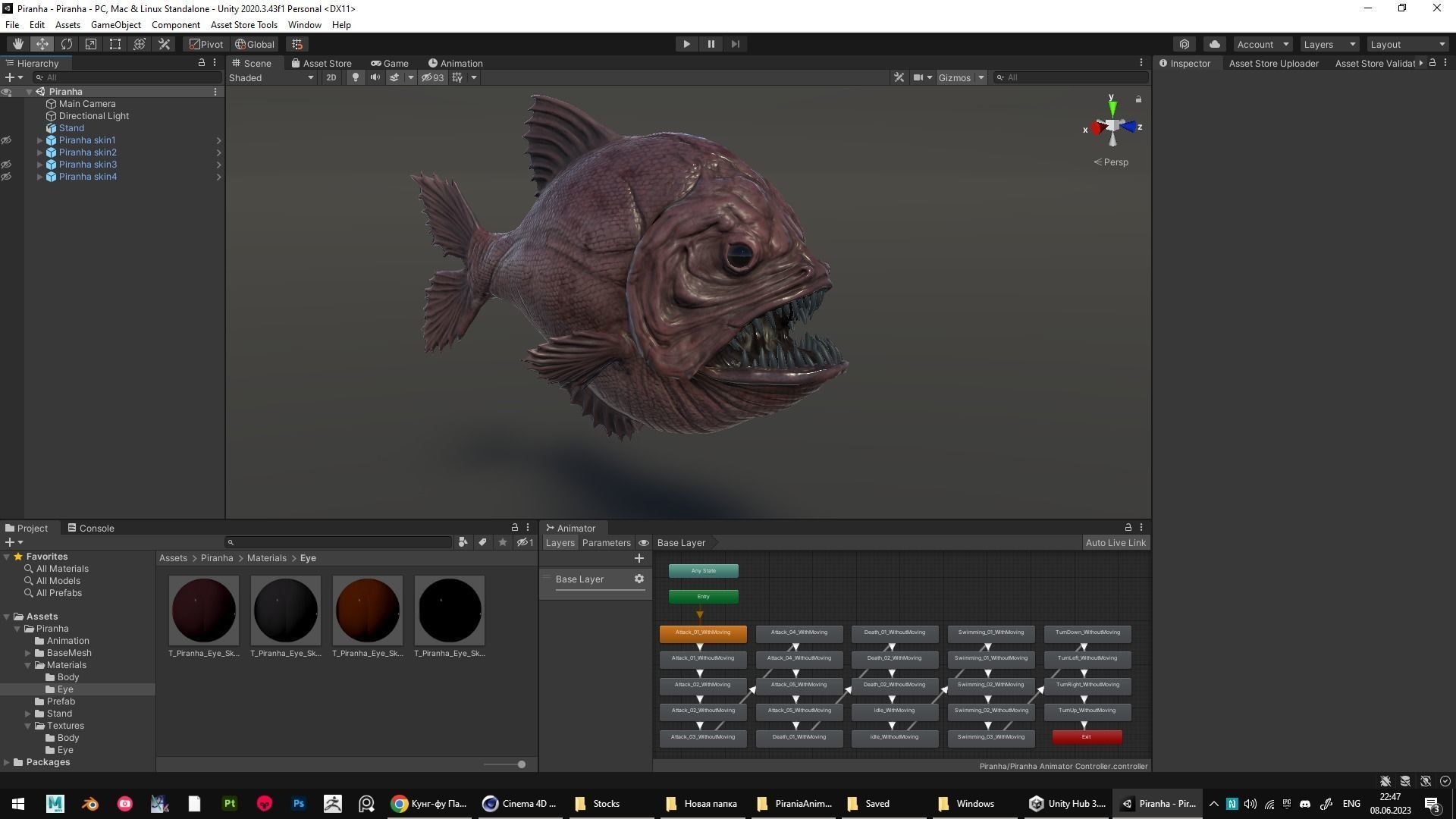 The Piranha Fish - Ocean predator - Pirana 3d model - 10 Low-poly 3D model_17