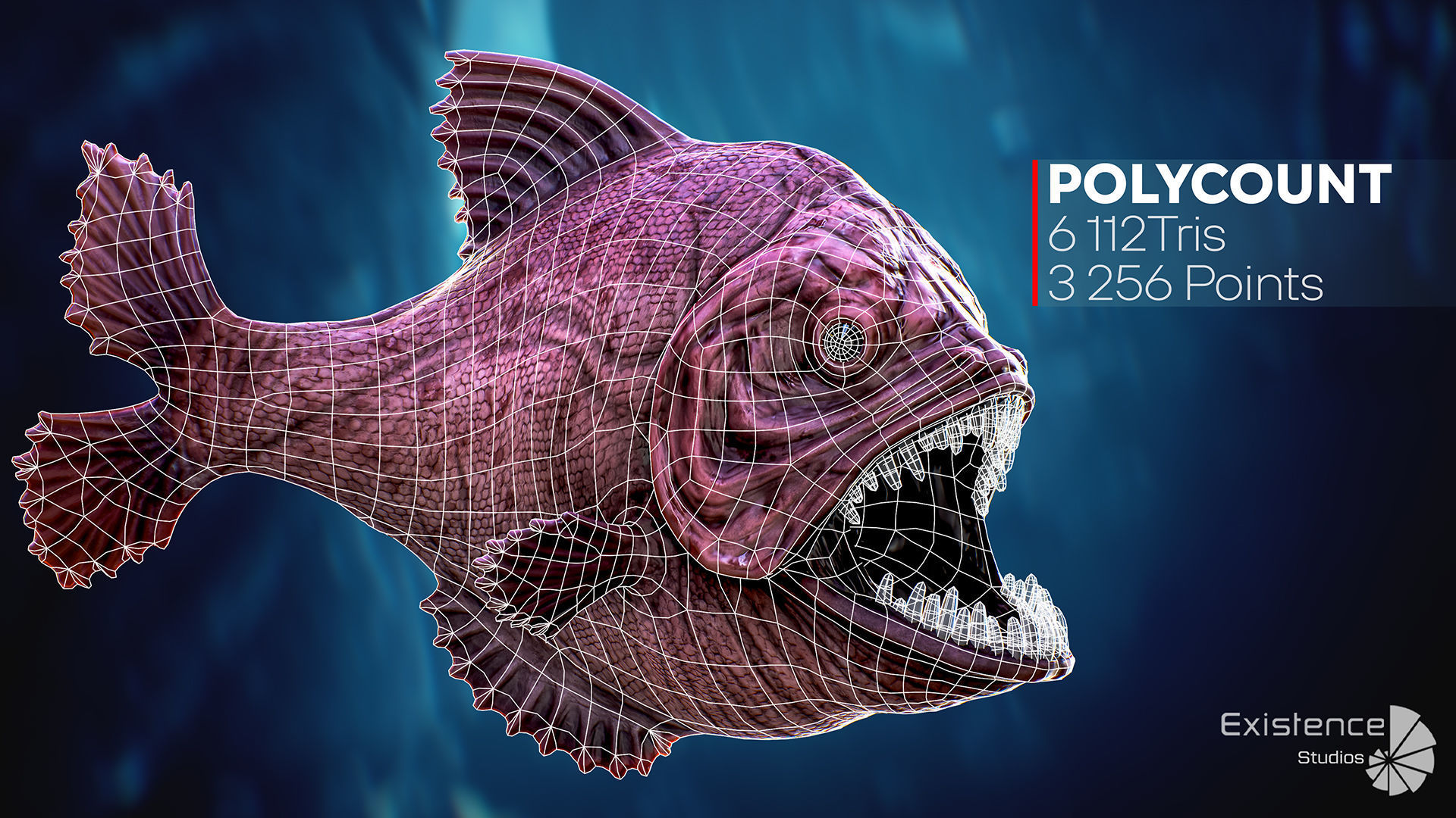 The Piranha Fish - Ocean predator - Pirana 3d model - 10 Low-poly 3D model_7