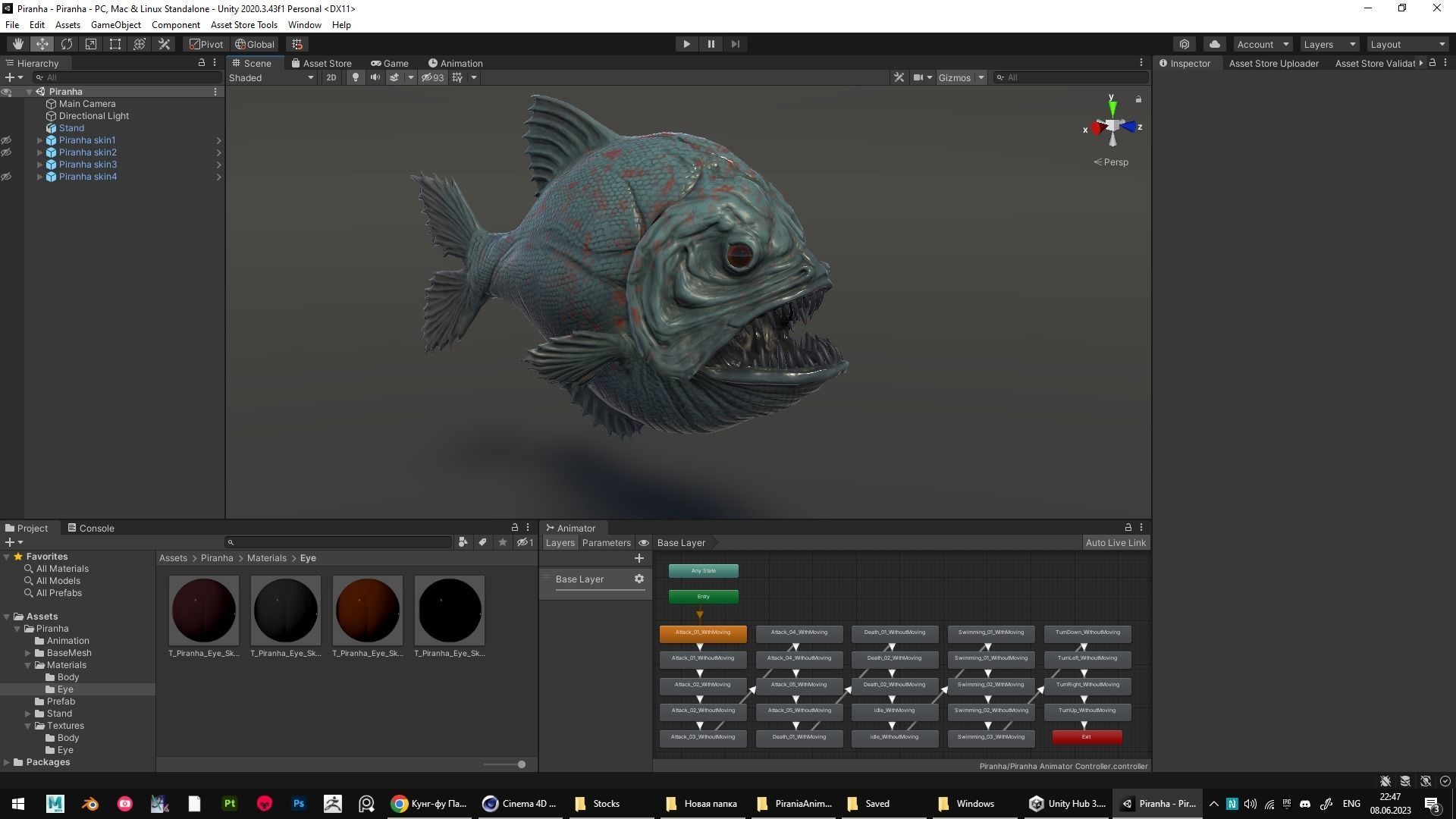 The Piranha Fish - Ocean predator - Pirana 3d model - 10 Low-poly 3D model_14