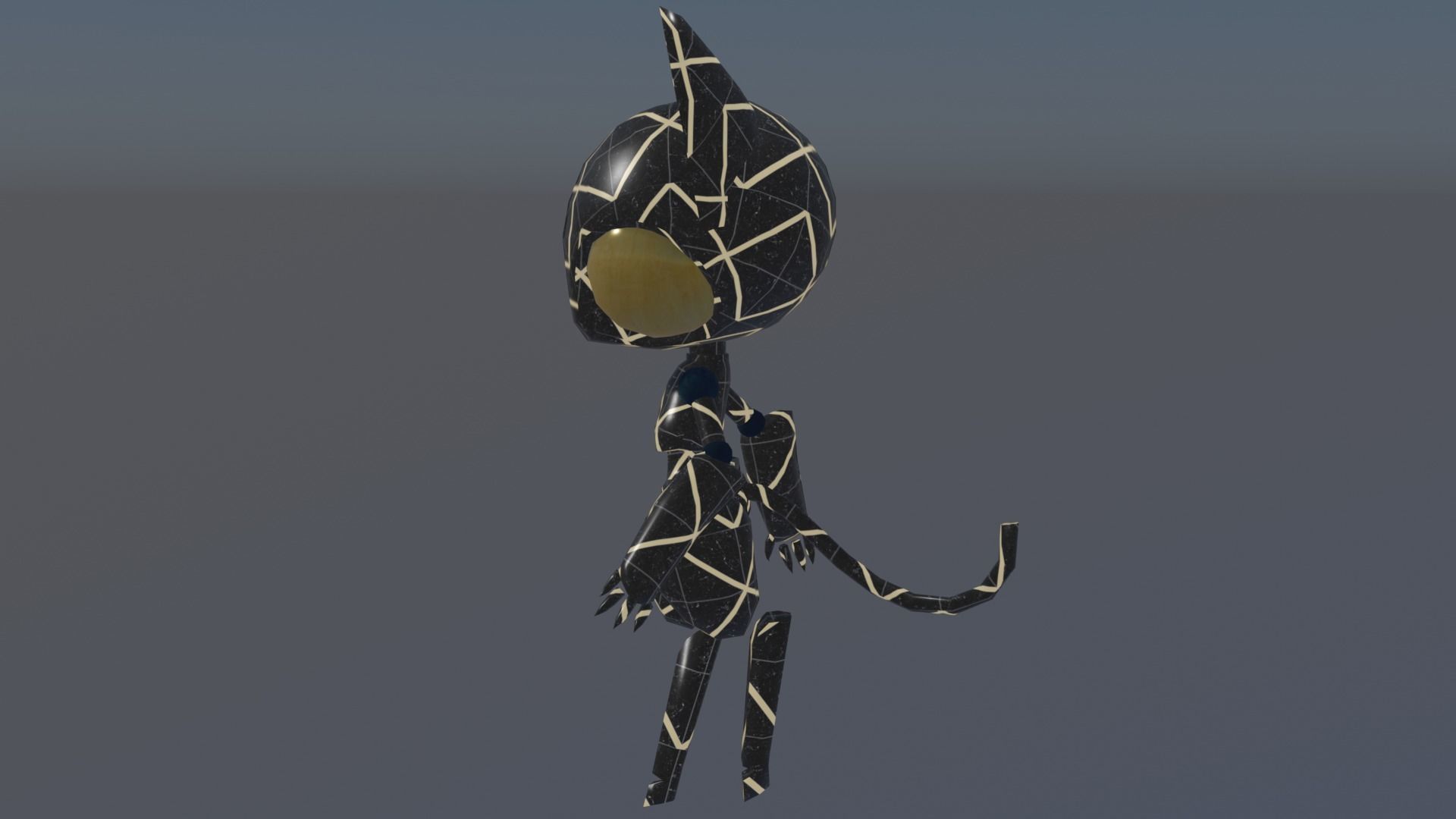 Sci-Fi Futuristic Cat Robot Model Rigged Animated Low-poly 3D model_2