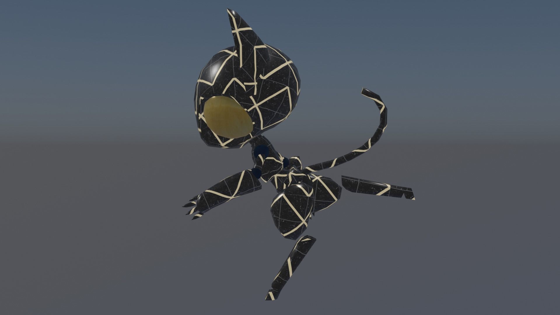 Sci-Fi Futuristic Cat Robot Model Rigged Animated Low-poly 3D model_4