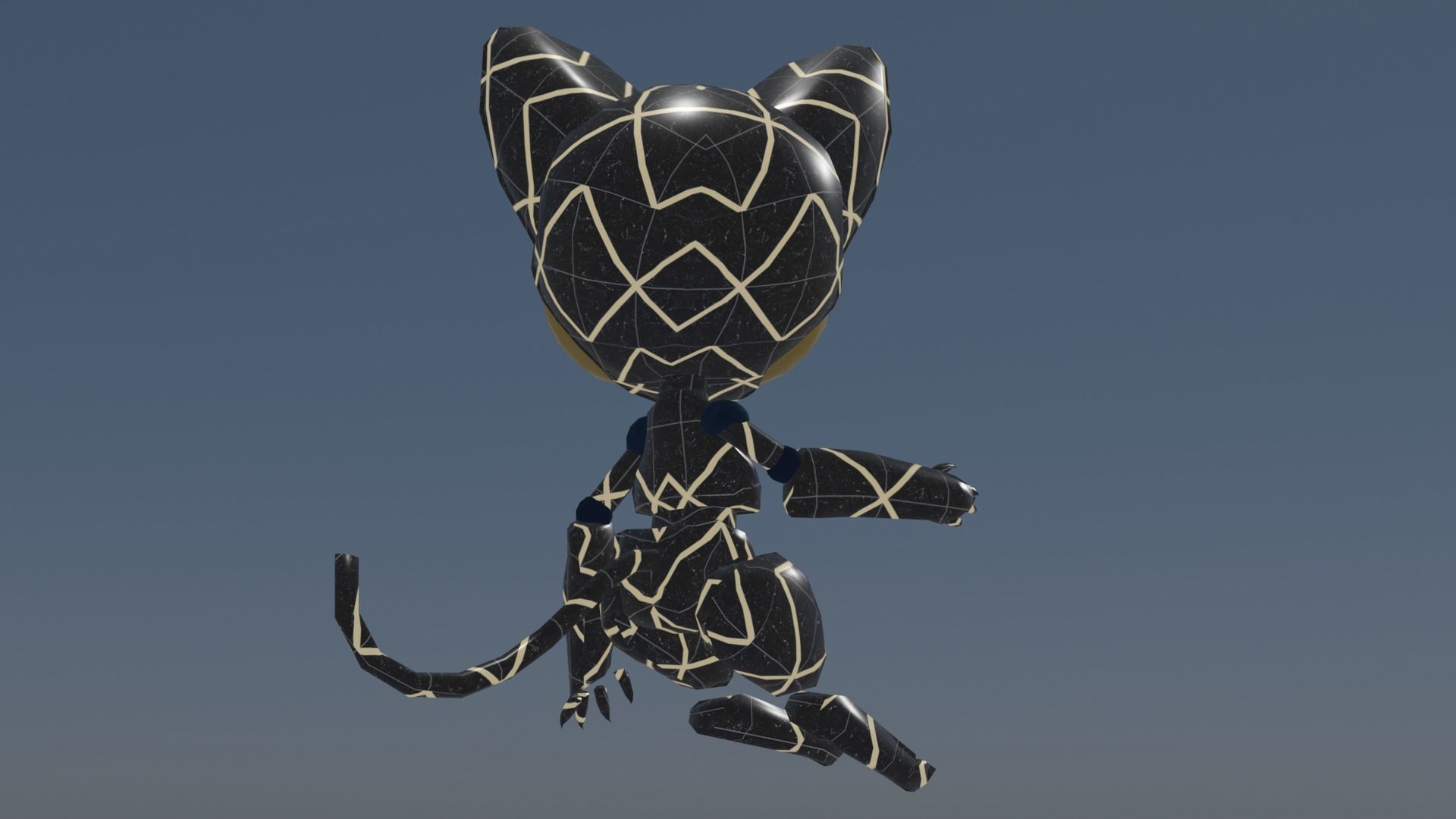Sci-Fi Futuristic Cat Robot Model Rigged Animated Low-poly 3D model_3