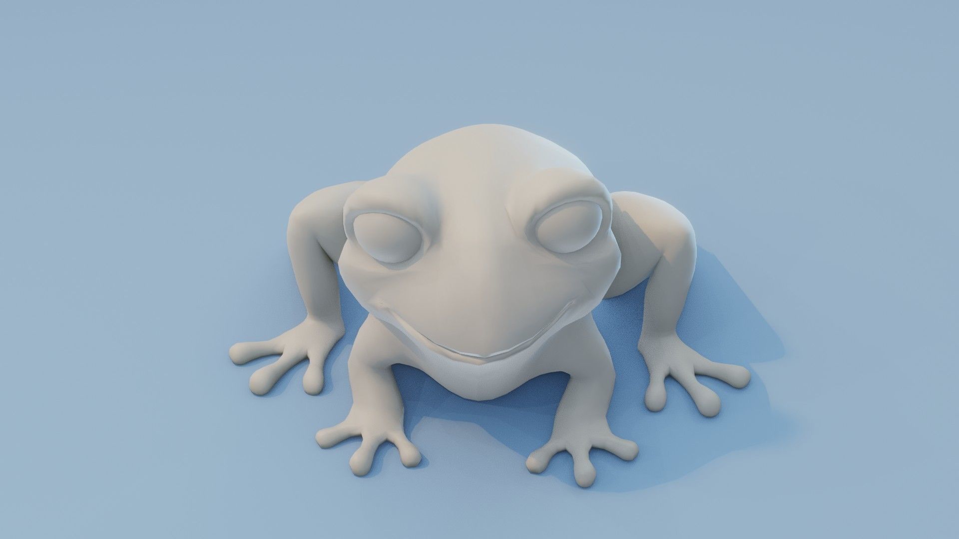 Cartoon Frog Animated and Rigged Base Mesh 3D Model Low-poly 3D model_2
