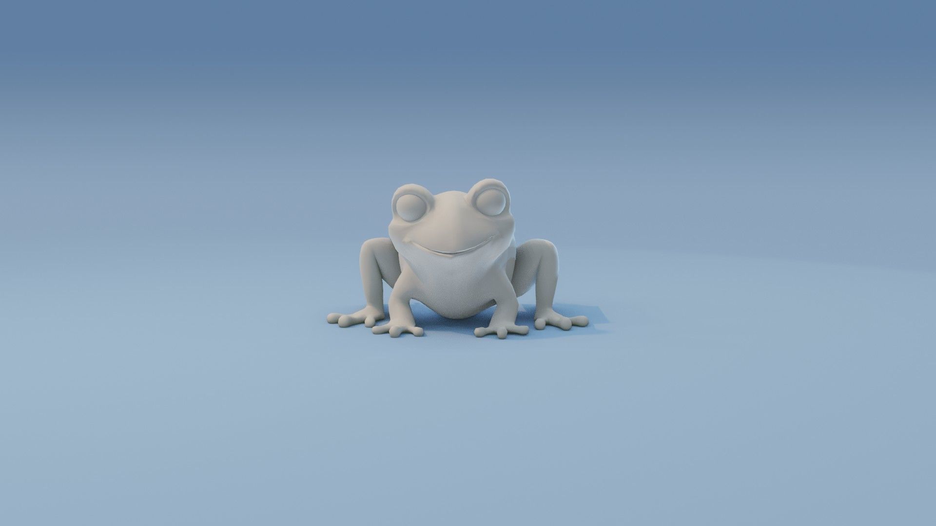 Cartoon Frog Animated and Rigged Base Mesh 3D Model Low-poly 3D model_6