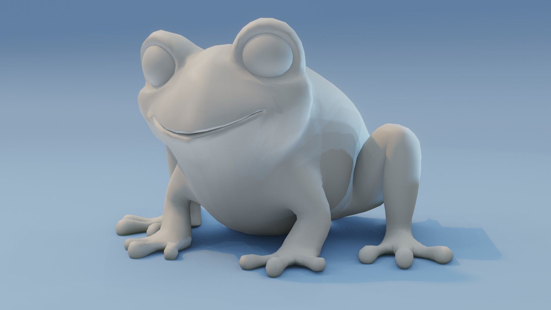 Cartoon Frog Animated and Rigged Base Mesh 3D Model Low-poly 3D model_13