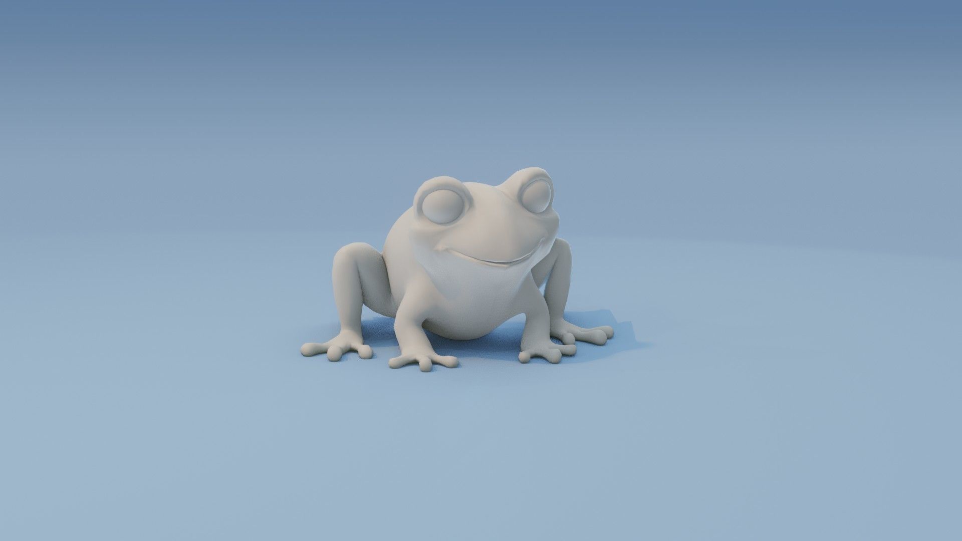 Cartoon Frog Animated and Rigged Base Mesh 3D Model Low-poly 3D model_12