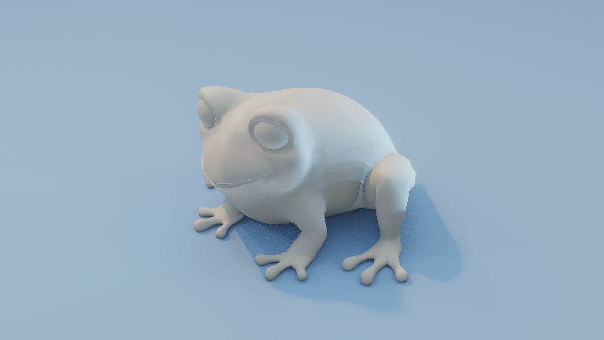Cartoon Frog Animated and Rigged Base Mesh 3D Model Low-poly 3D model_3