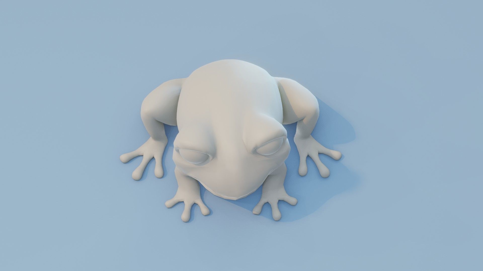 Cartoon Frog Animated and Rigged Base Mesh 3D Model Low-poly 3D model_7