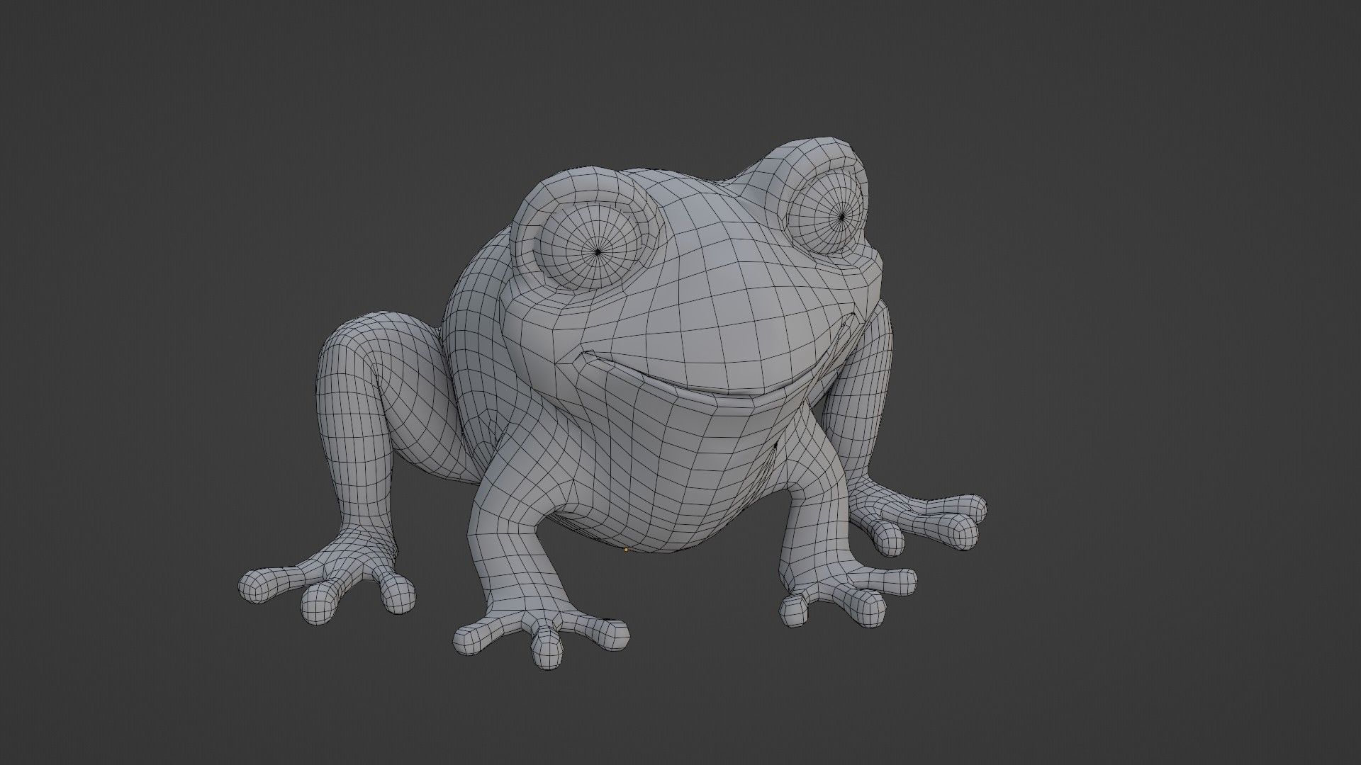 Cartoon Frog Animated and Rigged Base Mesh 3D Model Low-poly 3D model_19