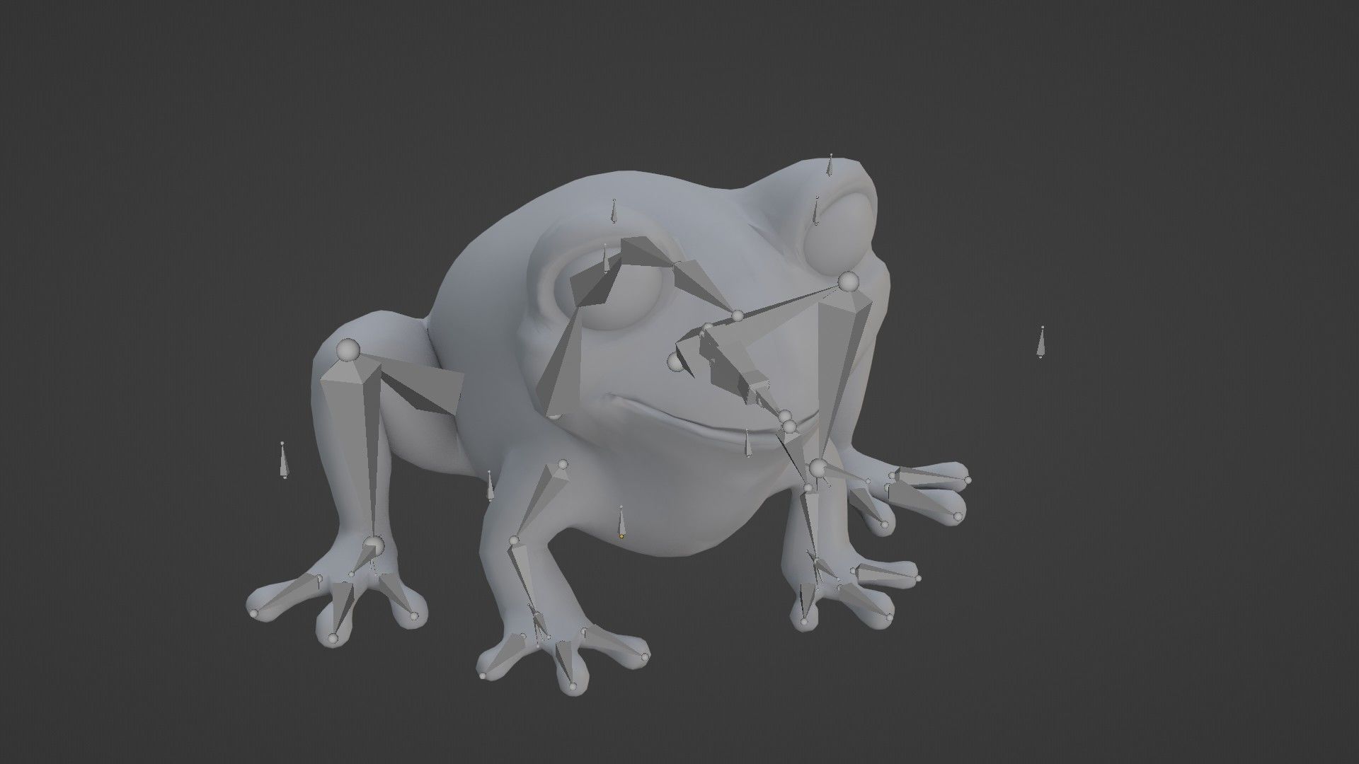 Cartoon Frog Animated and Rigged Base Mesh 3D Model Low-poly 3D model_20