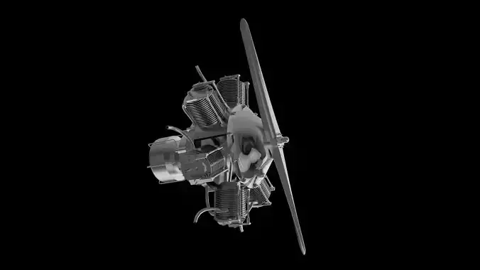 Inline six-cylinder engine 3D model