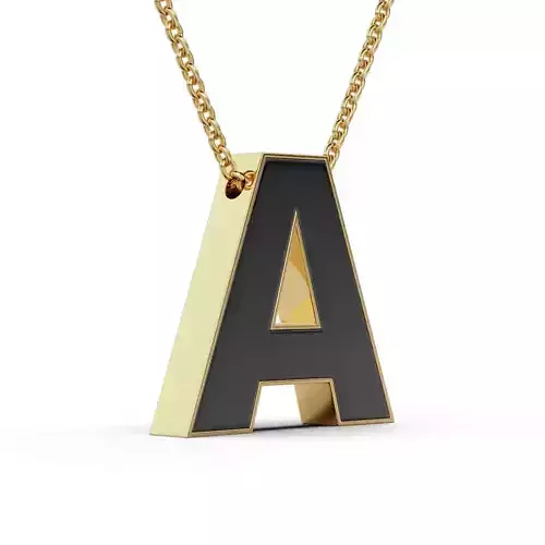 Pendant-Necklace Enamel The letter A