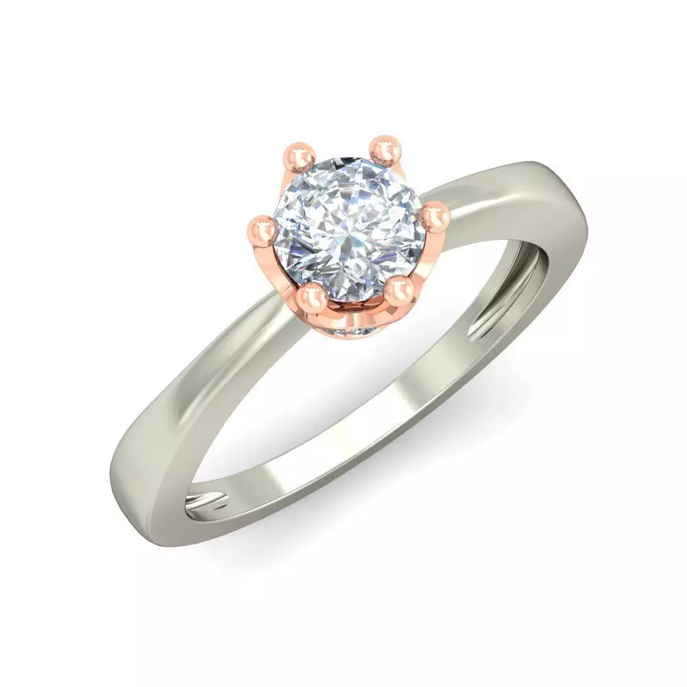 Light Weight White Gold Diamond Ring -VJR37 3D print model