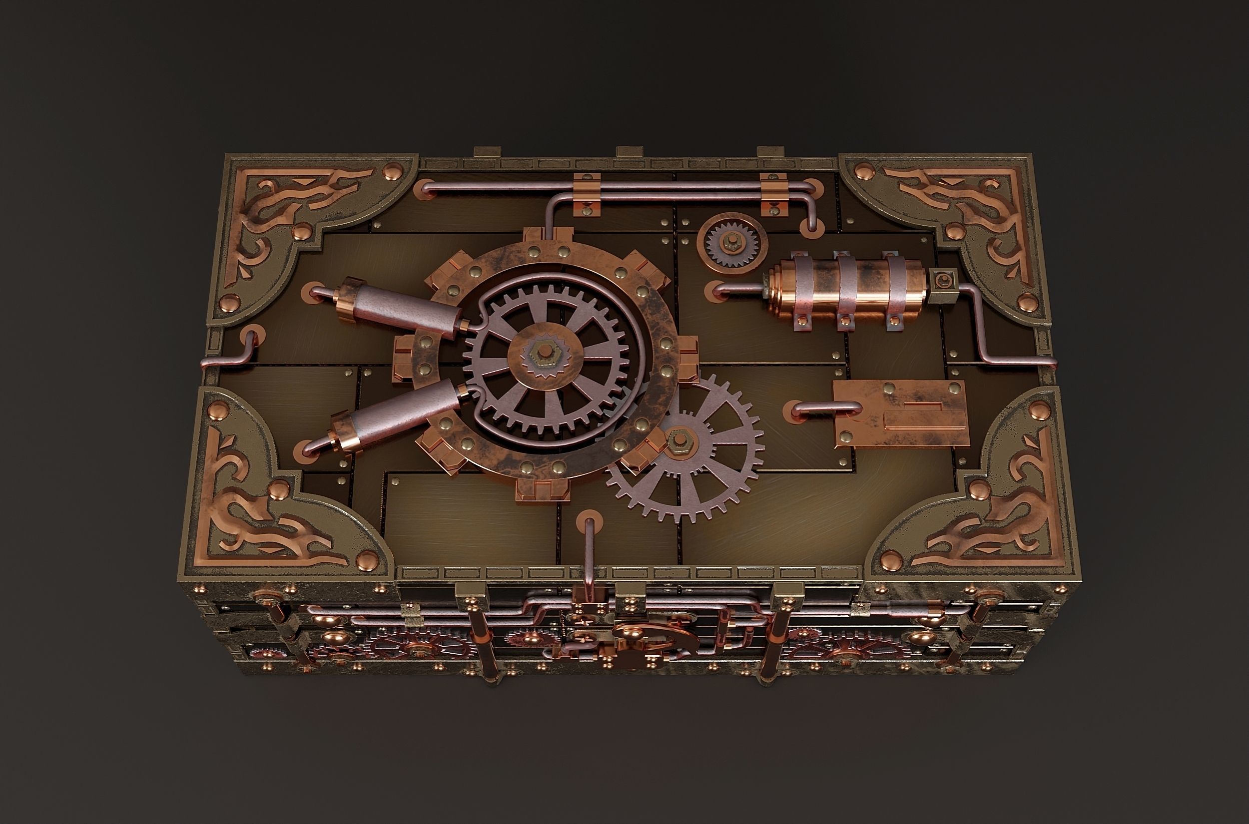 Steampunk jewelry box 1 3D model_3