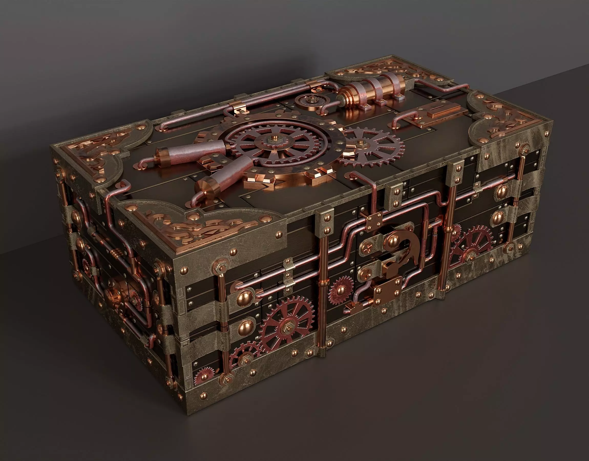 Steampunk jewelry box 1 3D model_0