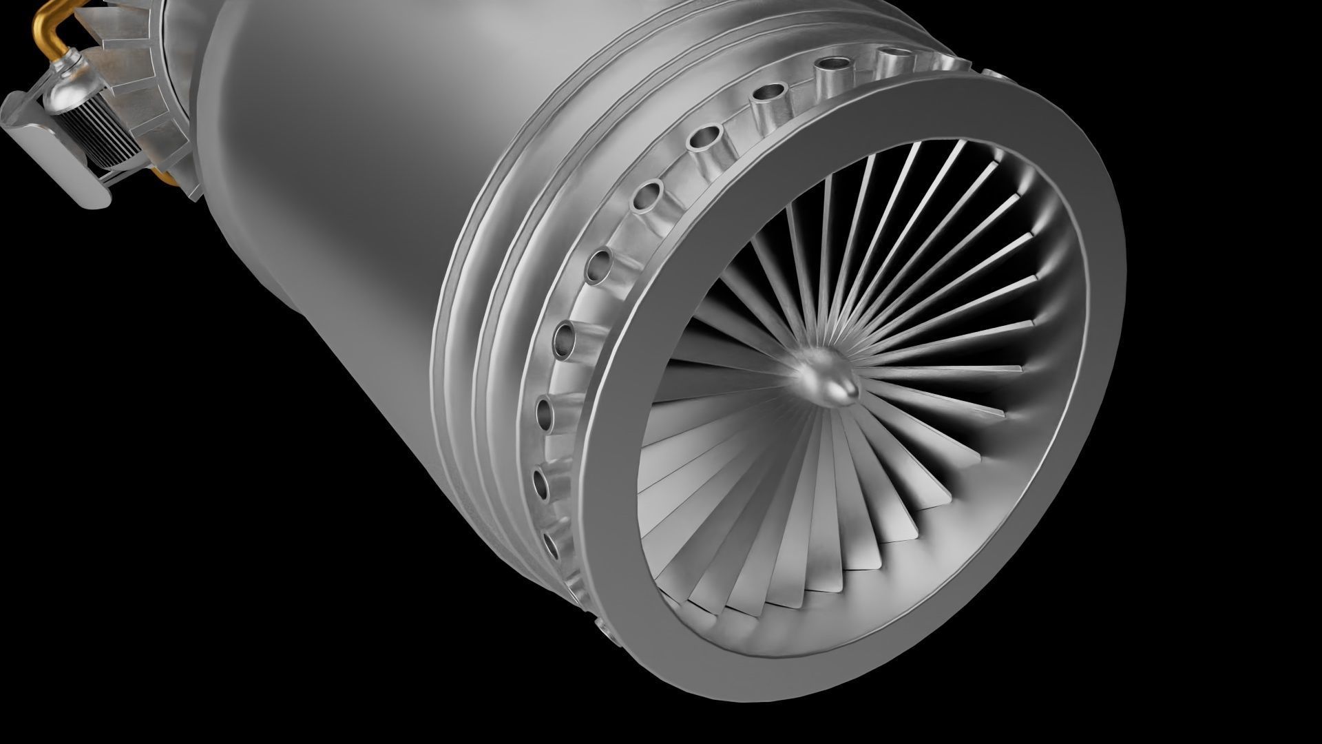 Aircraft turbine engine 3D print model_1