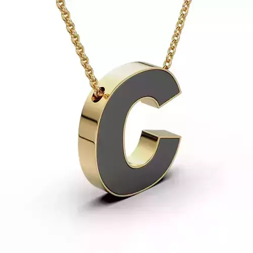 Pendant-Necklace Enamel The letter C