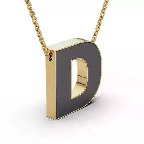 Pendant-Necklace Enamel The letter D