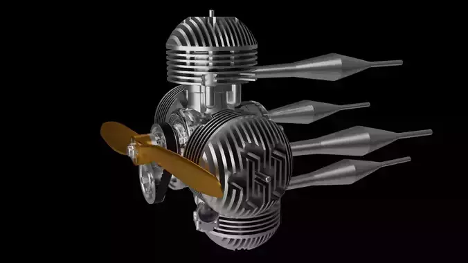 Aerospace engine  X-Engine 3D model