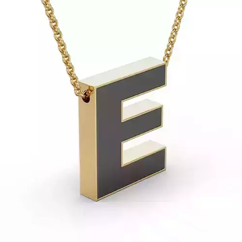 Pendant-Necklace Enamel The letter E