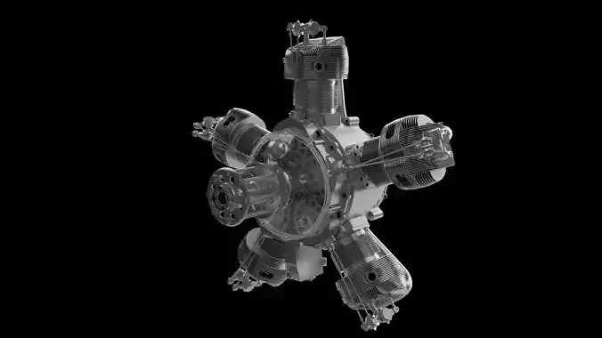 Five-cylinder radial engine