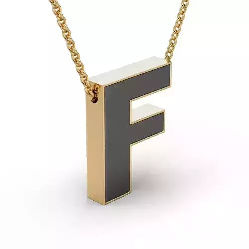 Pendant-Necklace Enamel The letter F