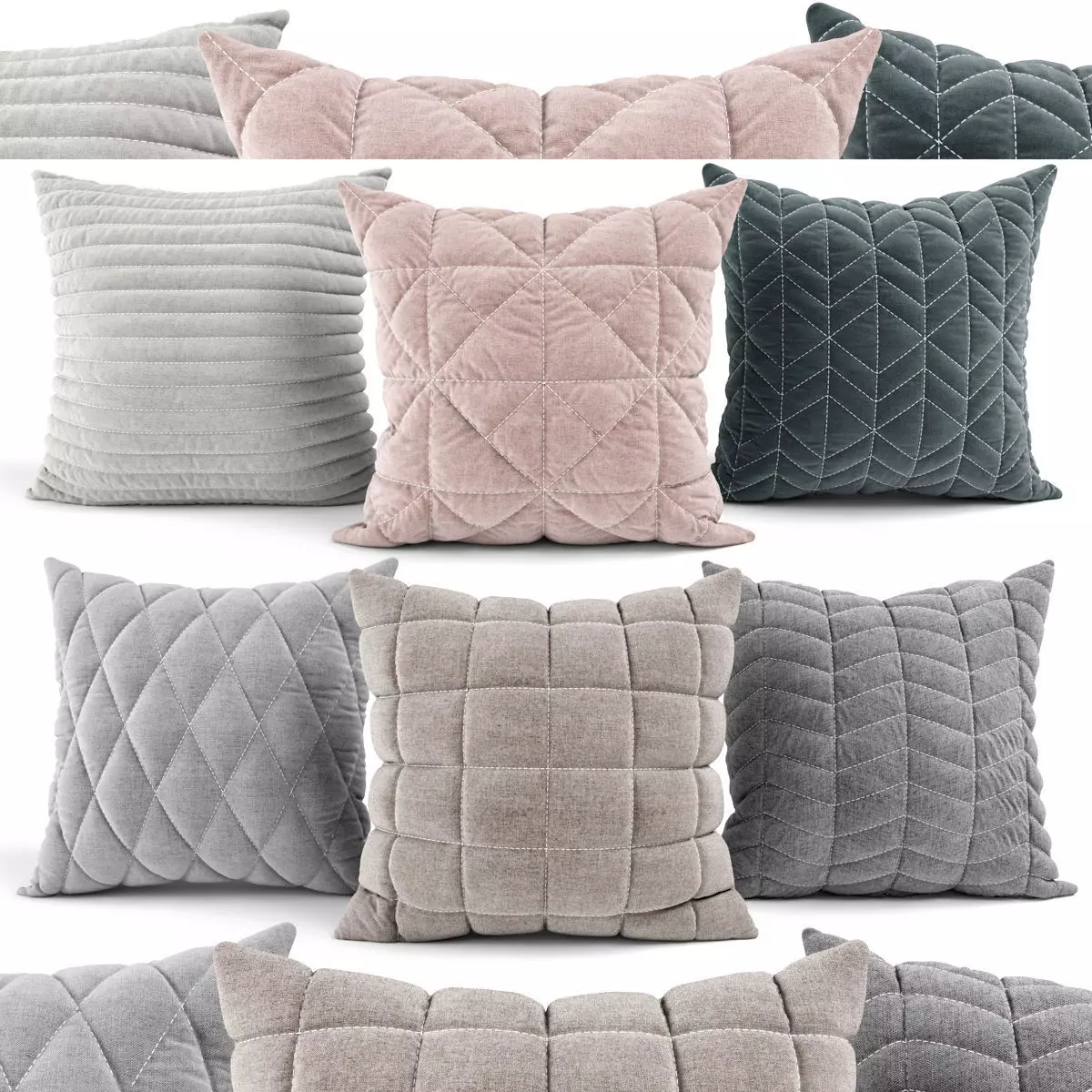 Decorative Pillows v002 3D model