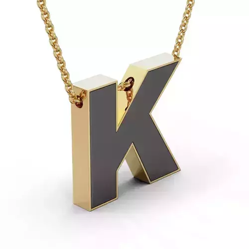 Pendant-Necklace Enamel The letter K