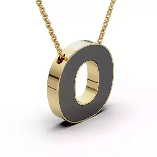 Pendant-Necklace Enamel The letter O