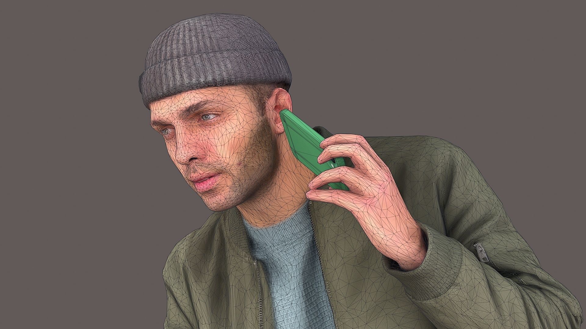 Urban Whisper Listener Sitting Man 3D model_8