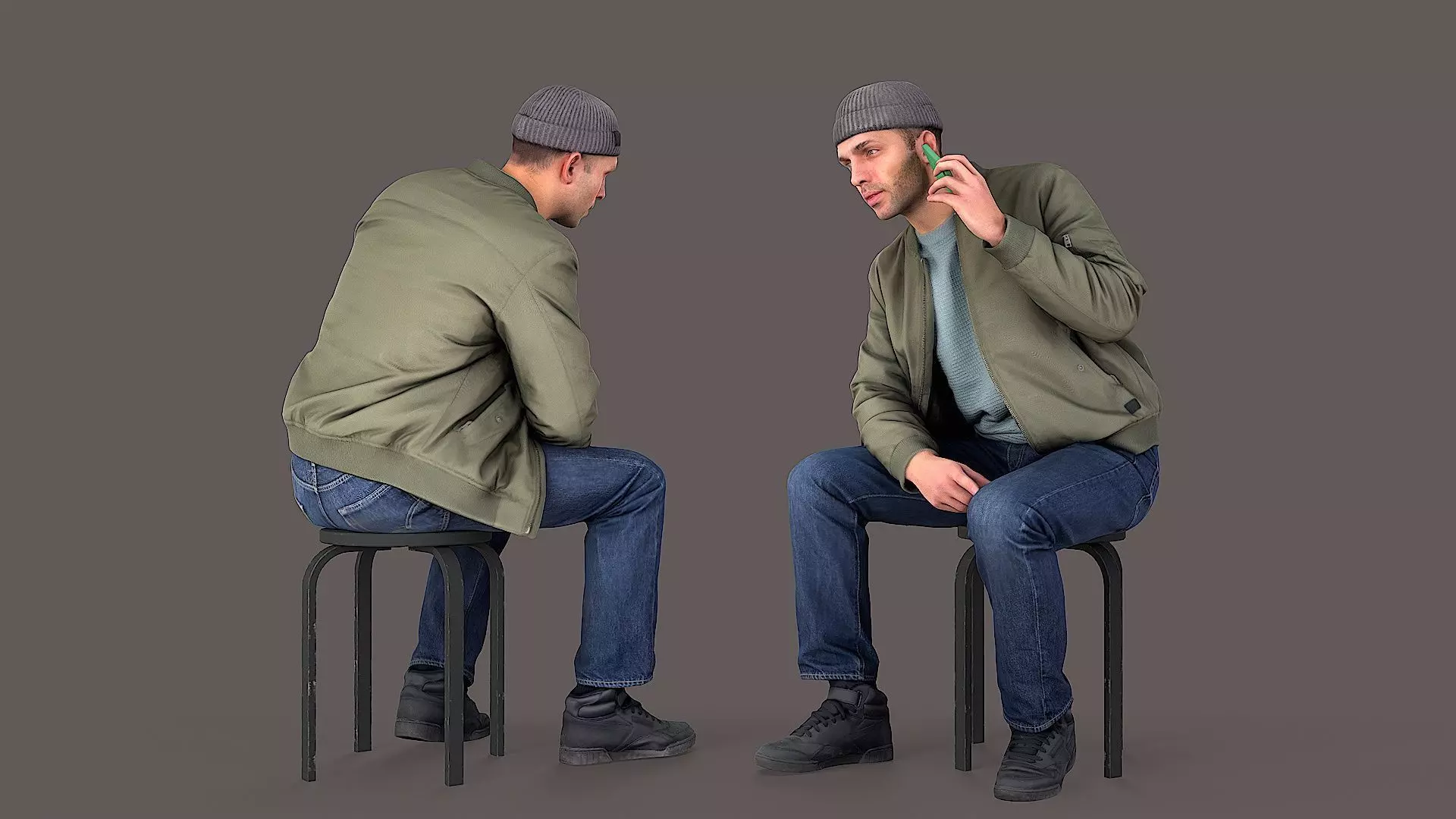 Urban Whisper Listener Sitting Man 3D model_0