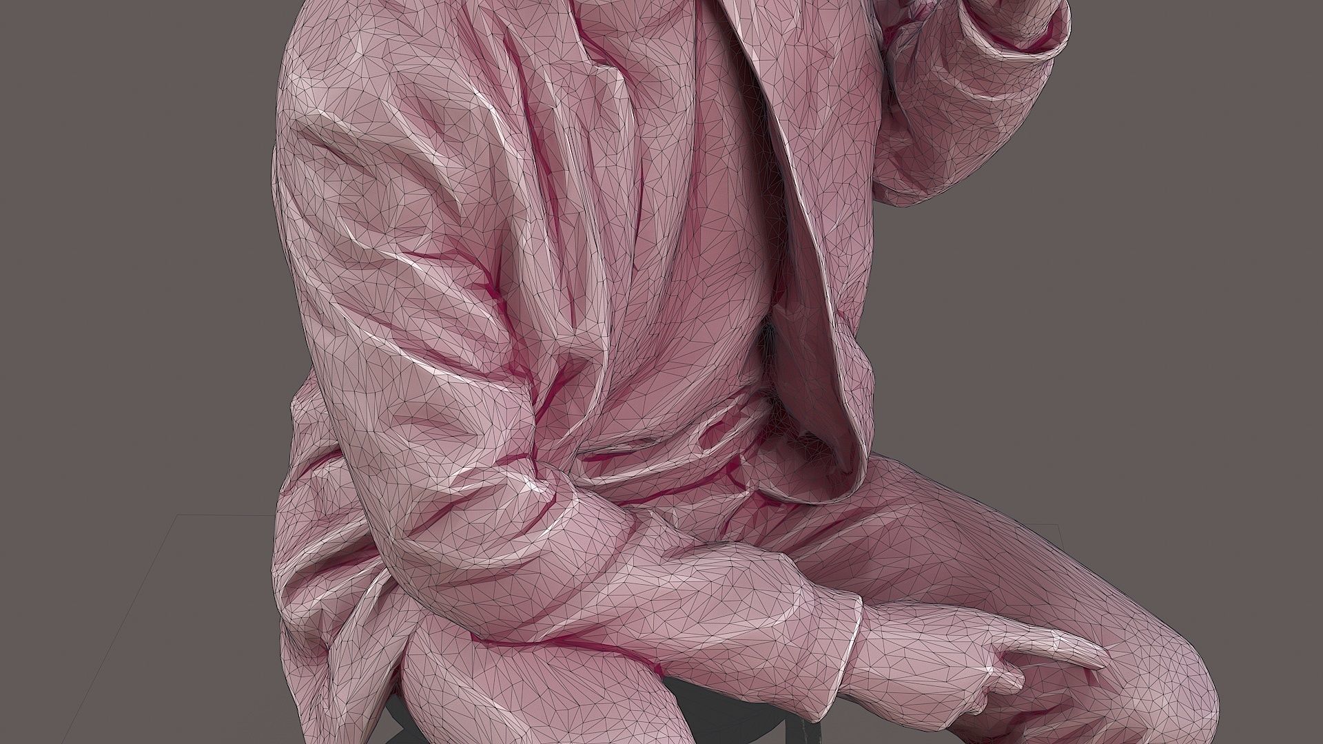 Urban Whisper Listener Sitting Man 3D model_11